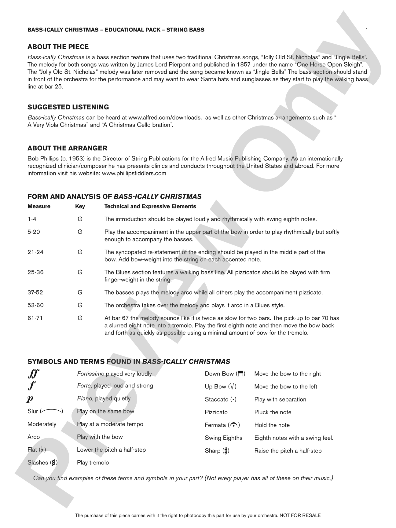 Bass-ically Christmas: Bass Educational Pack