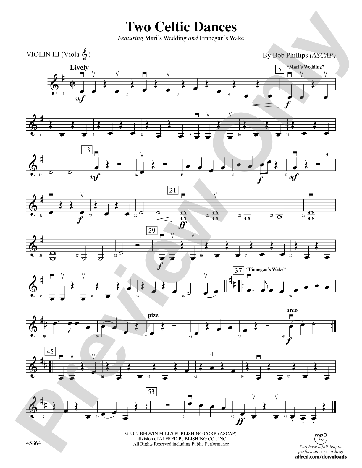 Two Celtic Dances: 3rd Violin (Viola [TC])