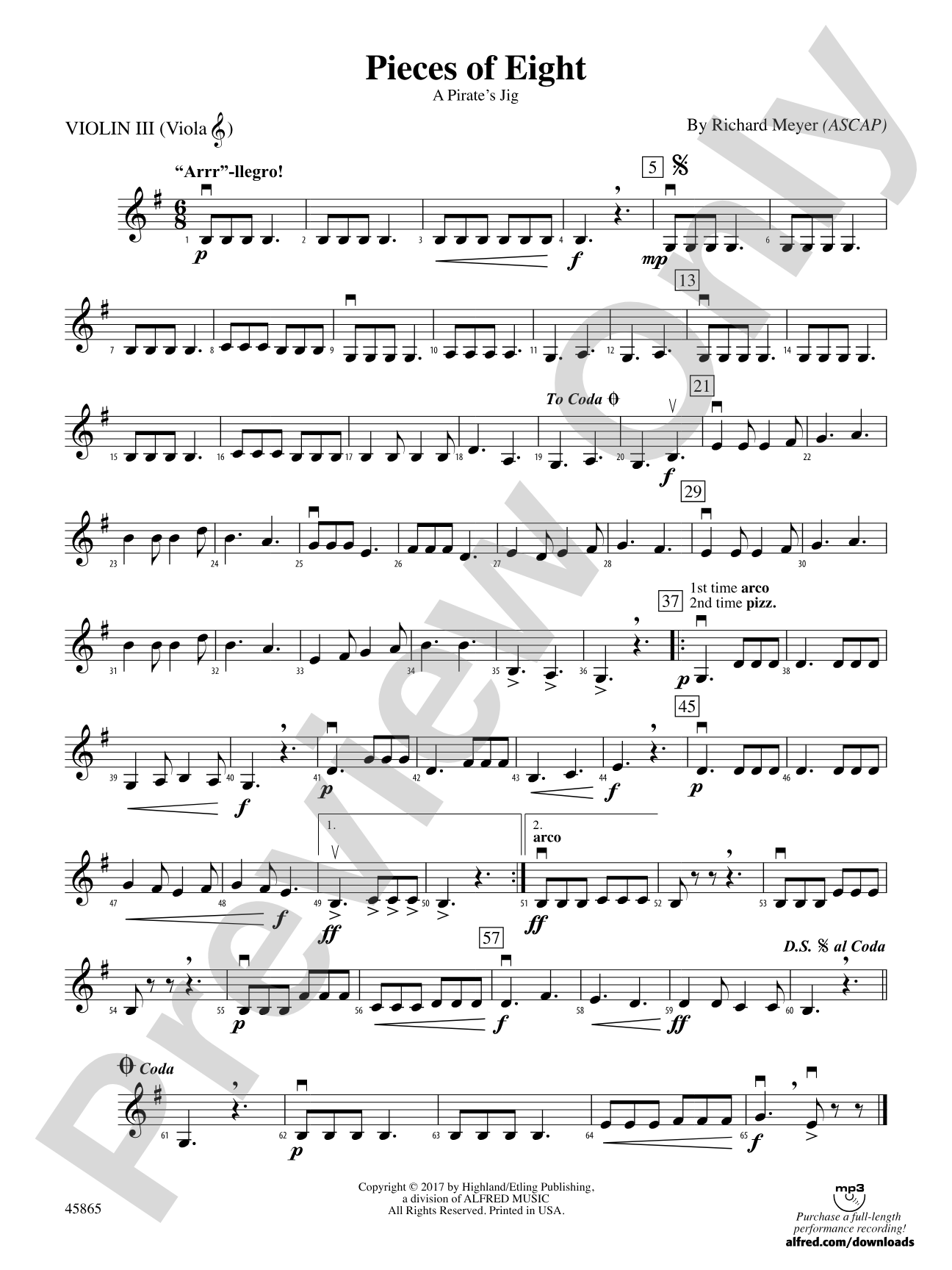 Pieces of Eight: 3rd Violin (Viola [TC])