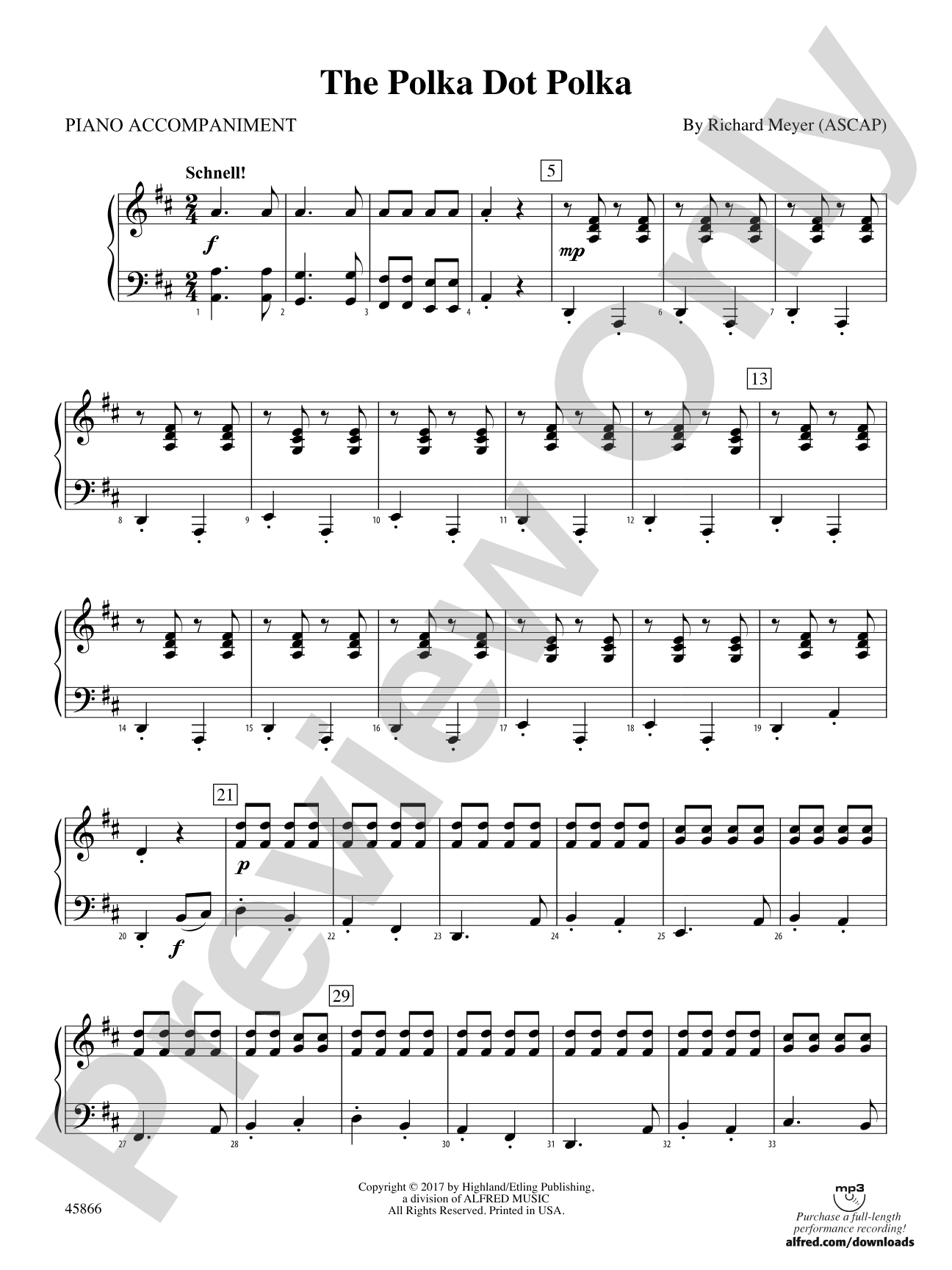 The Polka Dot Polka: Piano Accompaniment