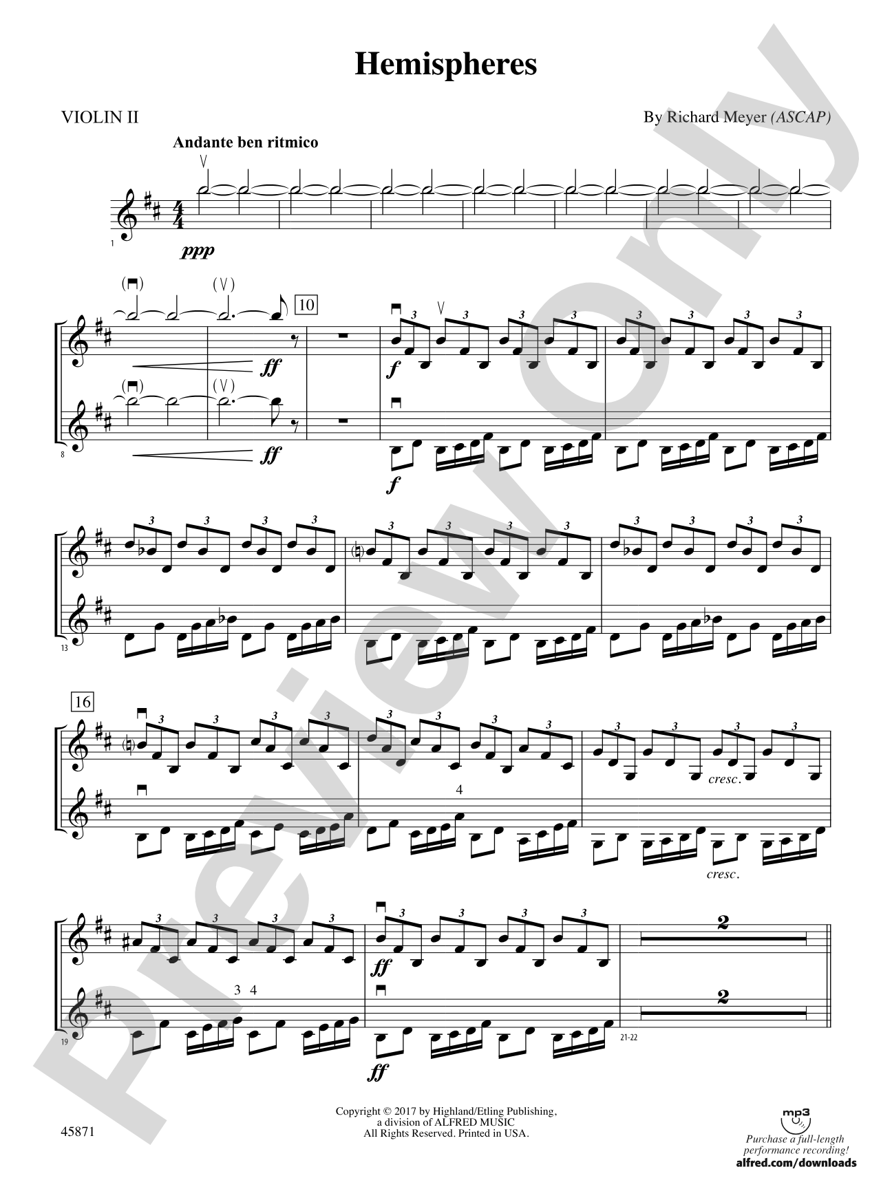 Hemispheres: 2nd Violin