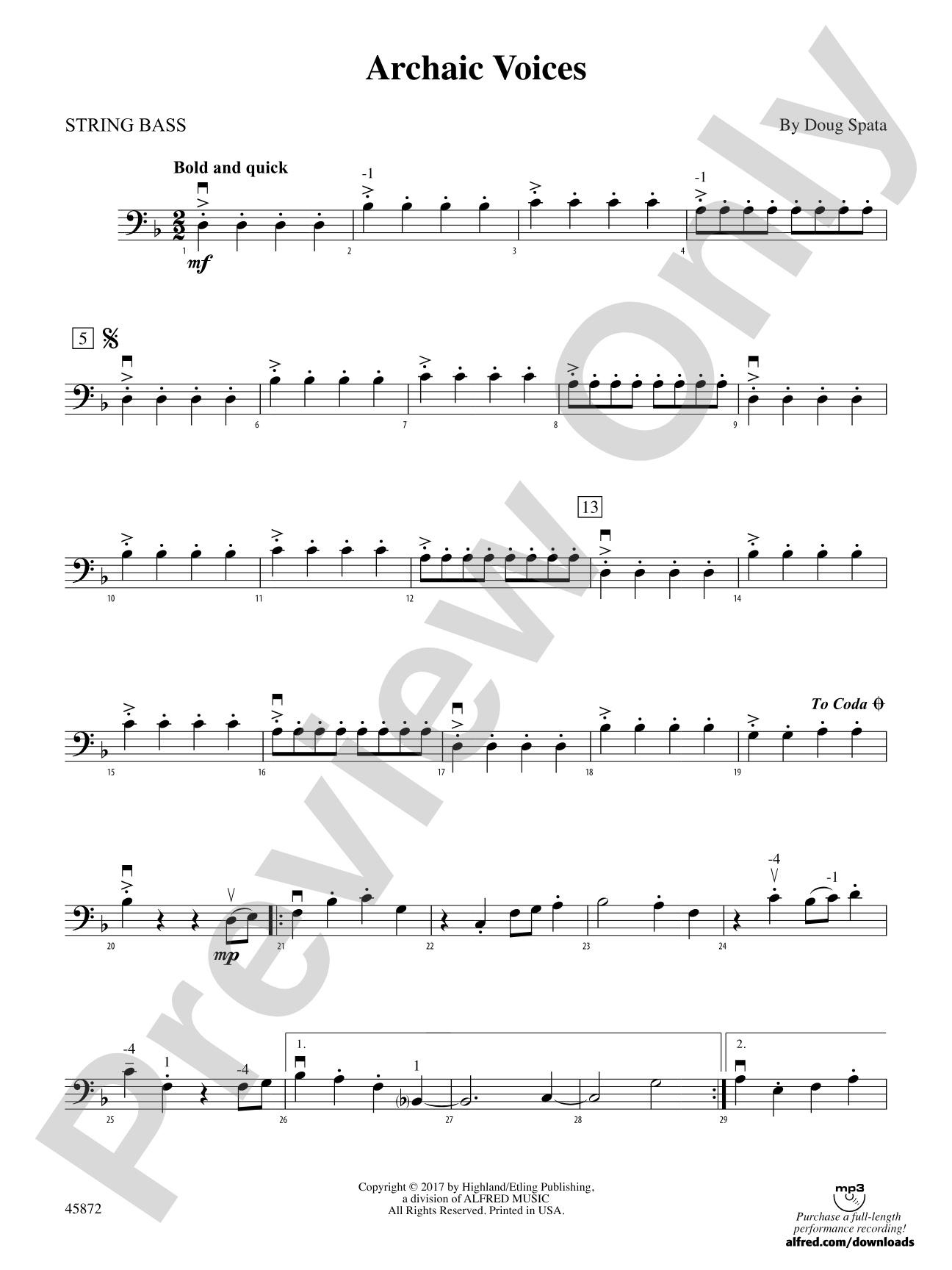 Archaic Voices: String Bass