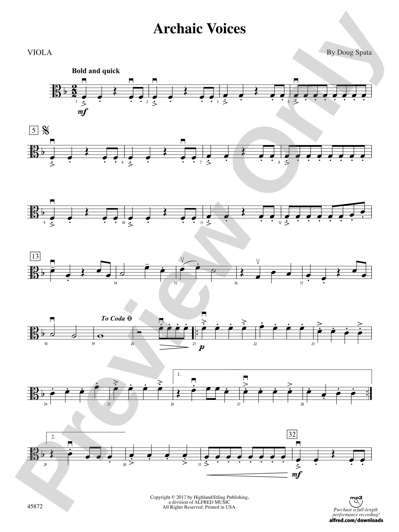 Archaic Voices: Viola