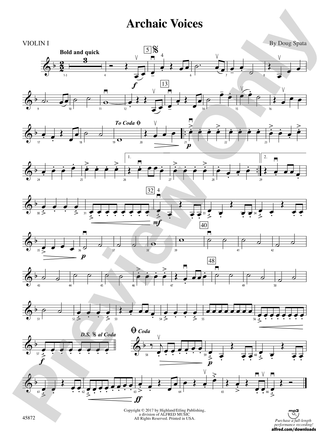 Archaic Voices: 1st Violin