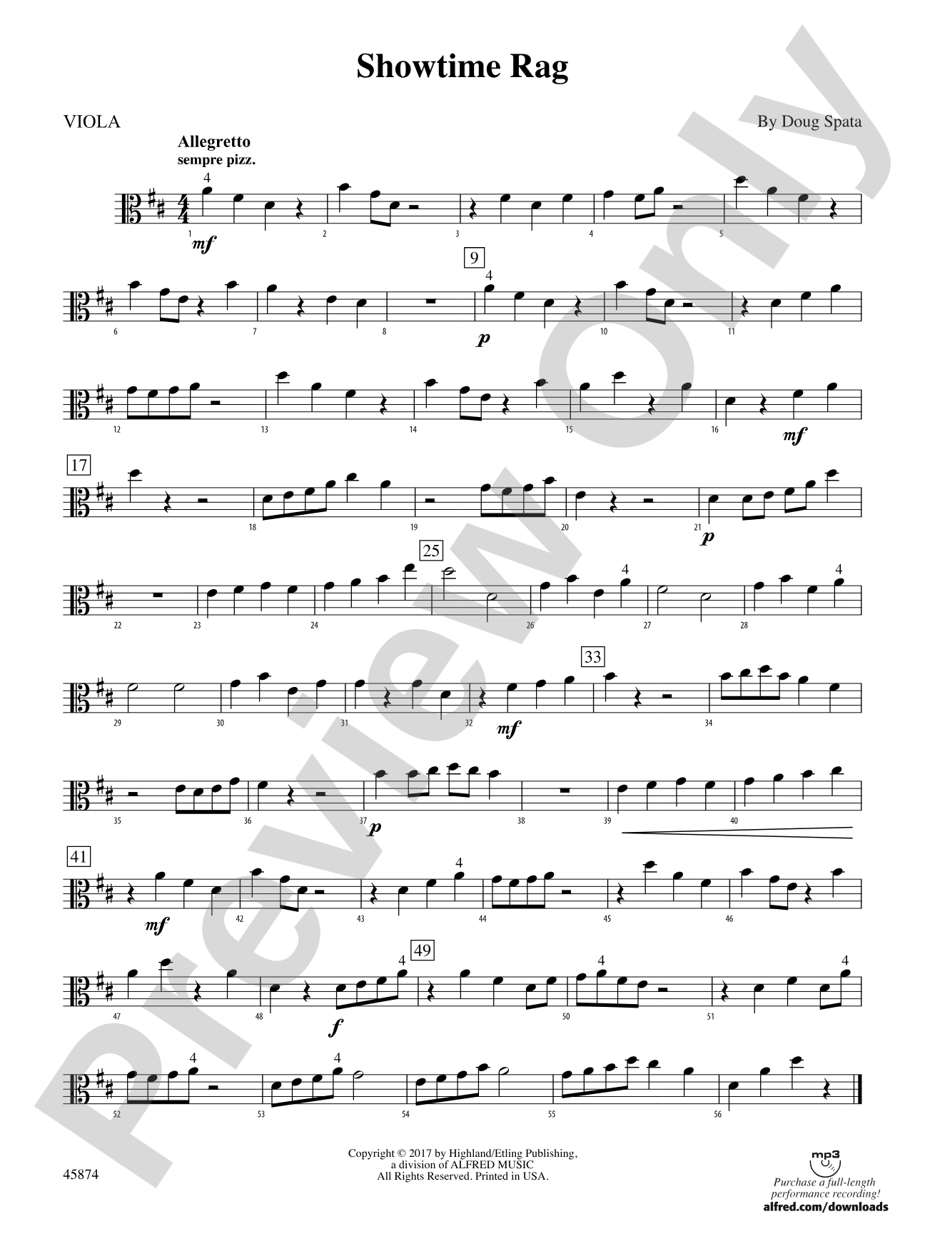 Showtime Rag: Viola