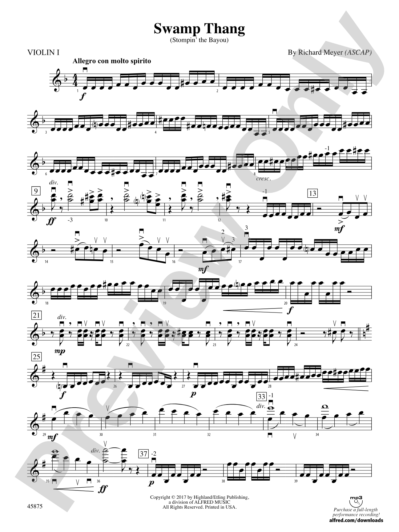 Swamp Thang: 1st Violin