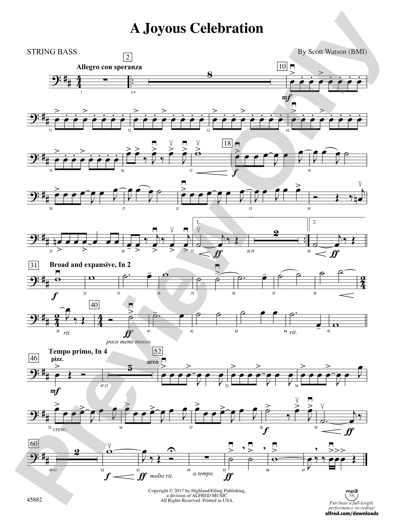 A Joyous Celebration: String Bass