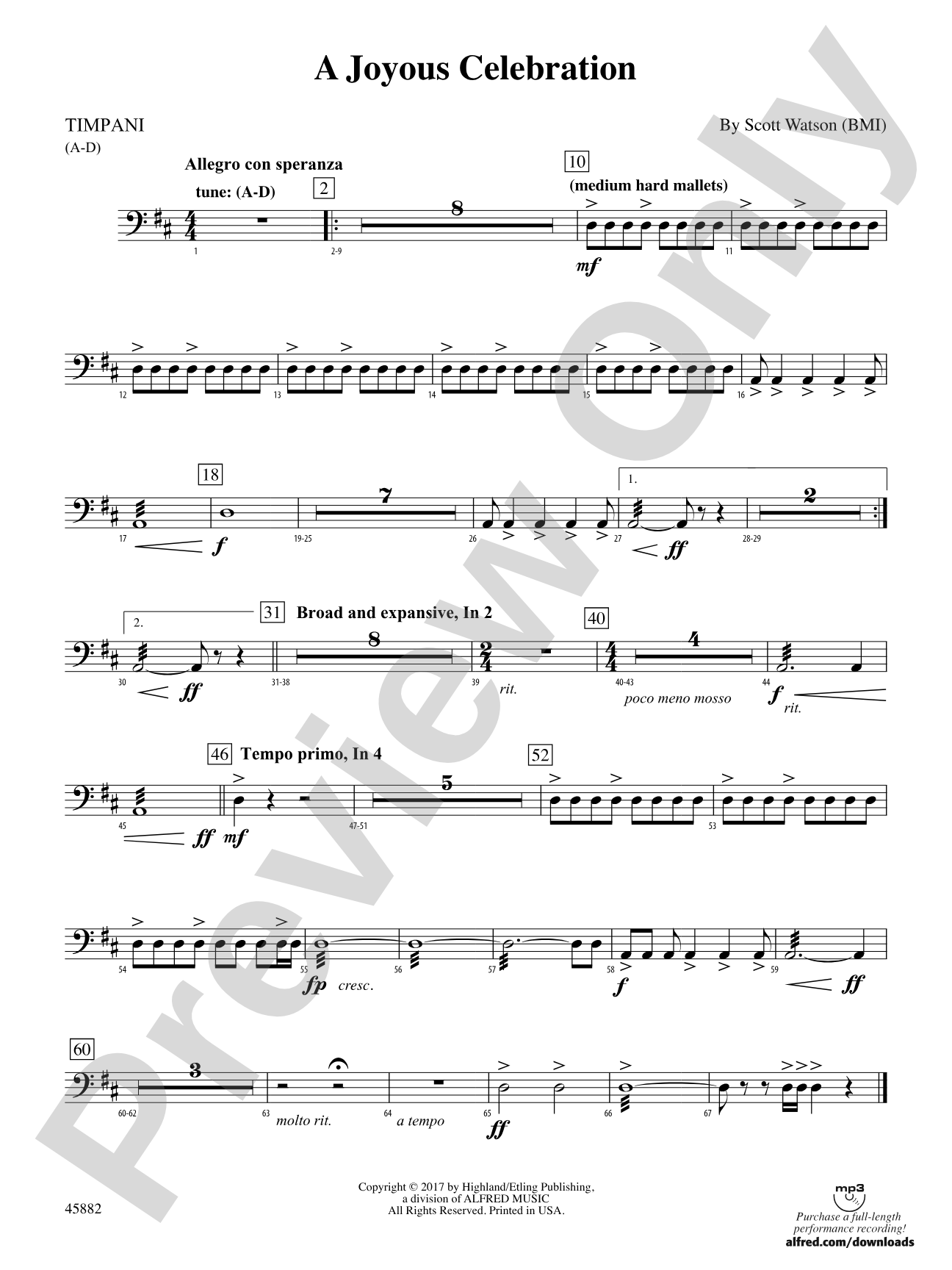 A Joyous Celebration: Timpani