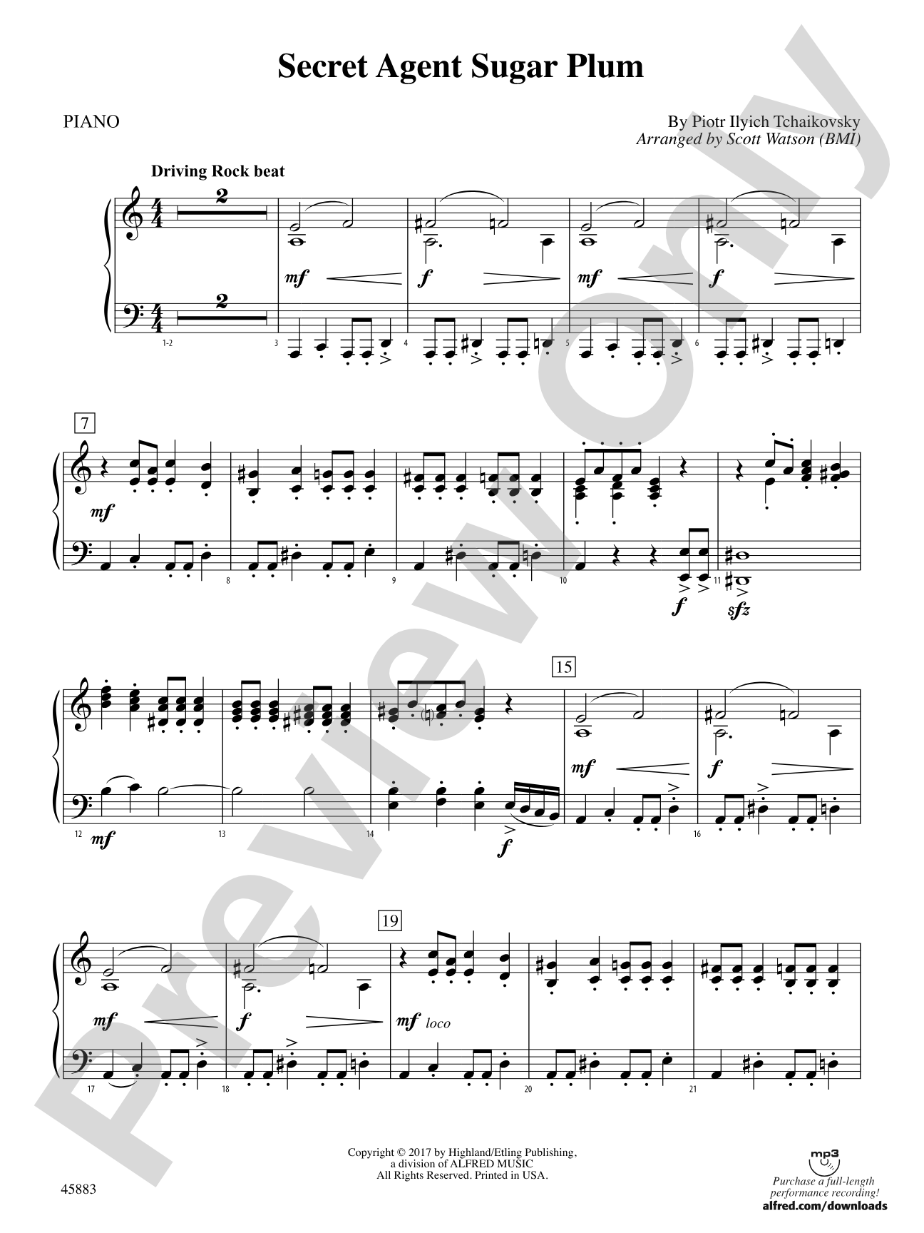 Secret Agent Sugar Plum: Piano Accompaniment