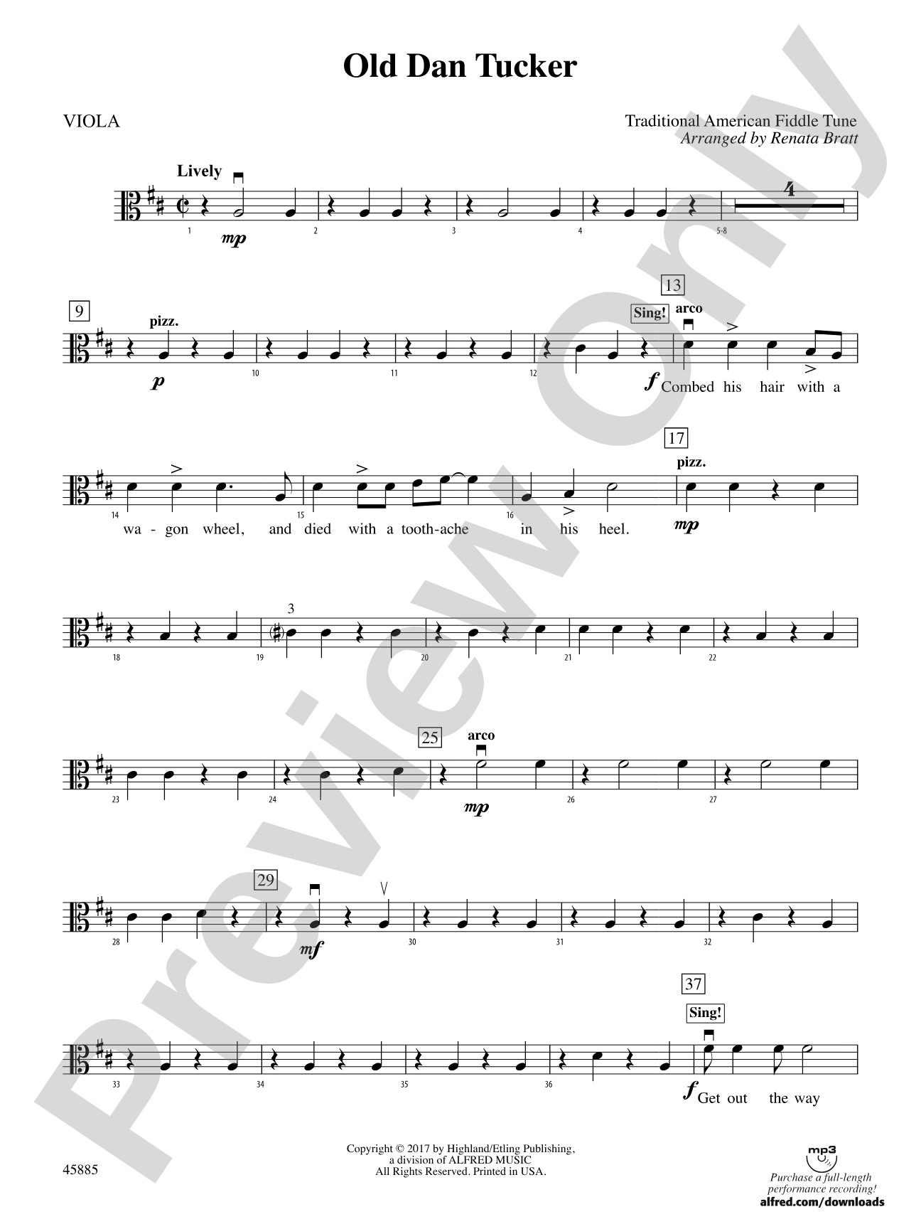 Old Dan Tucker: Viola