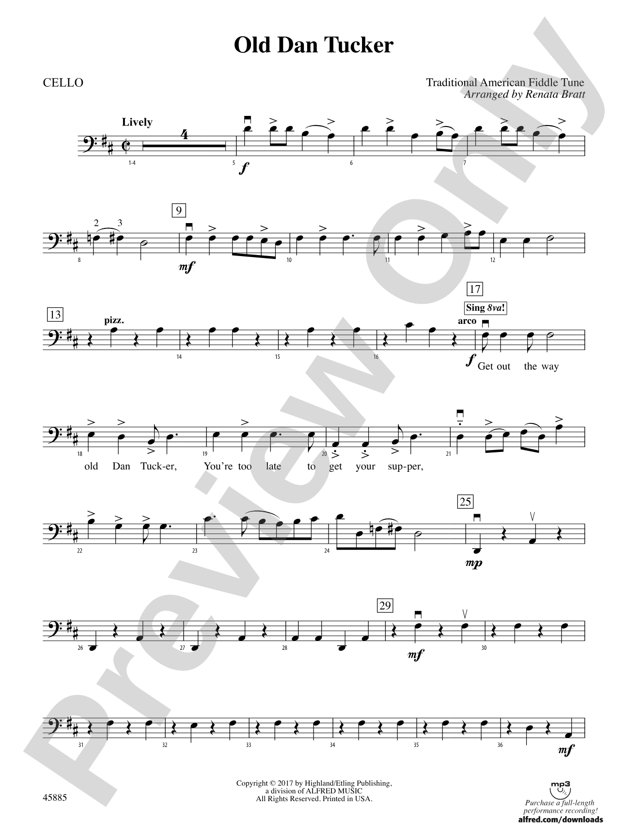 Old Dan Tucker: Cello