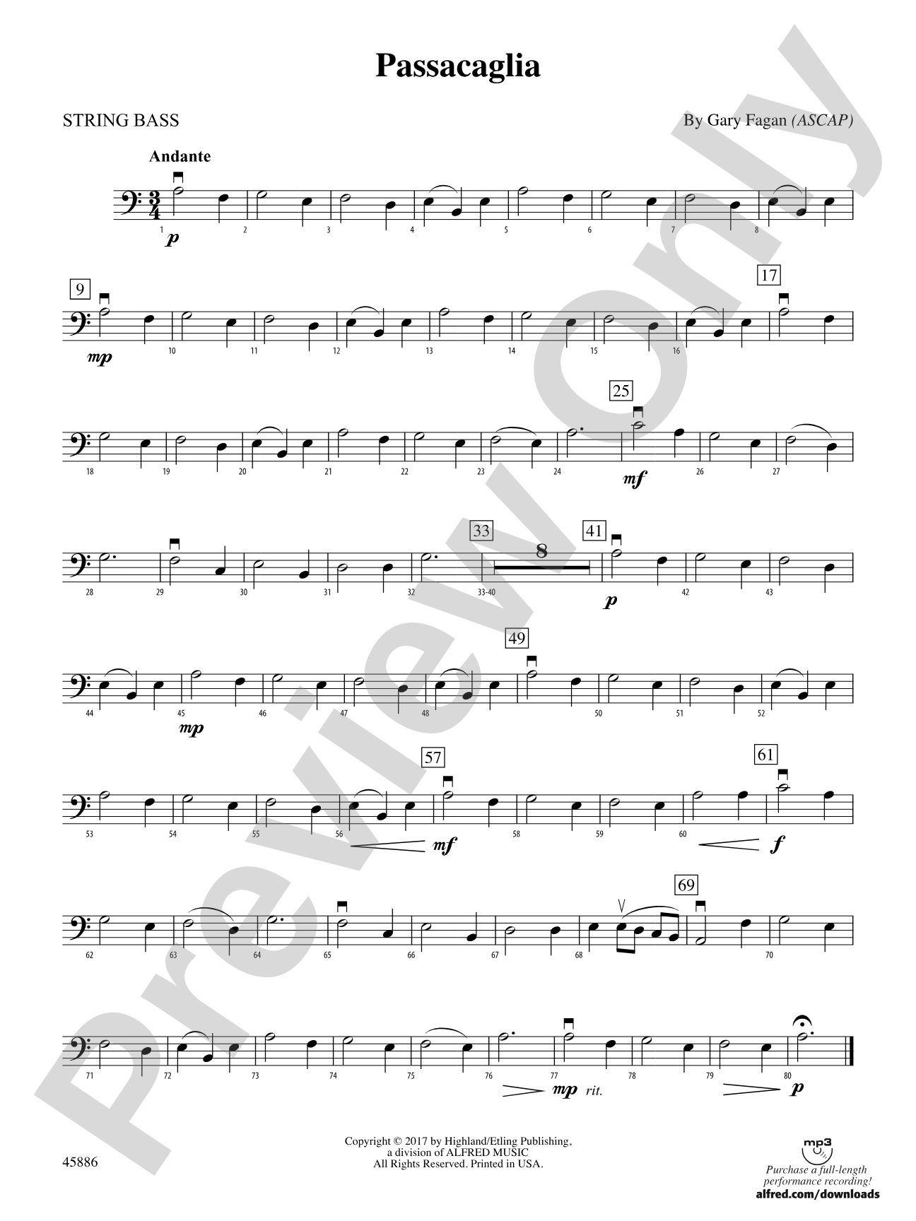Passacaglia: String Bass
