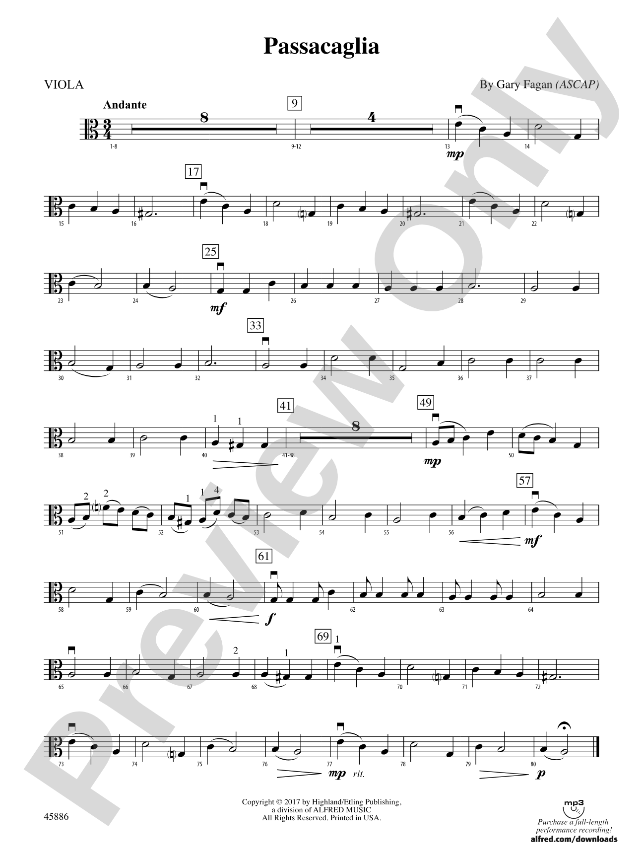 Passacaglia: Viola