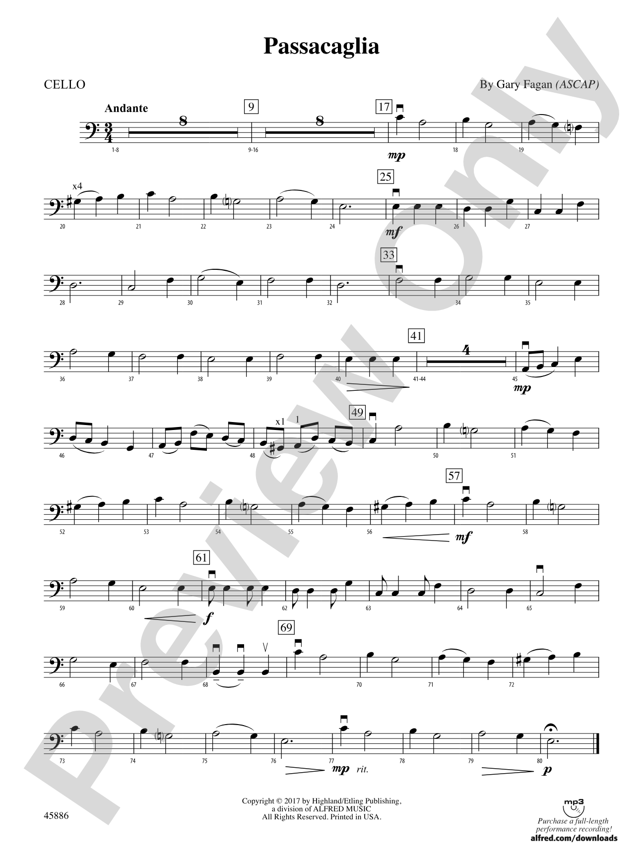 Passacaglia: Cello