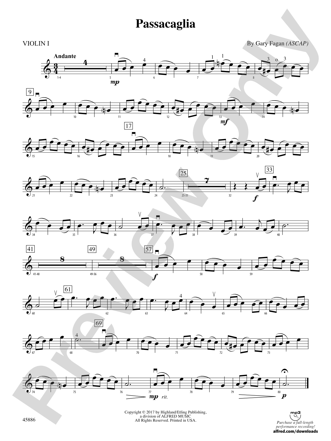 Passacaglia: 1st Violin