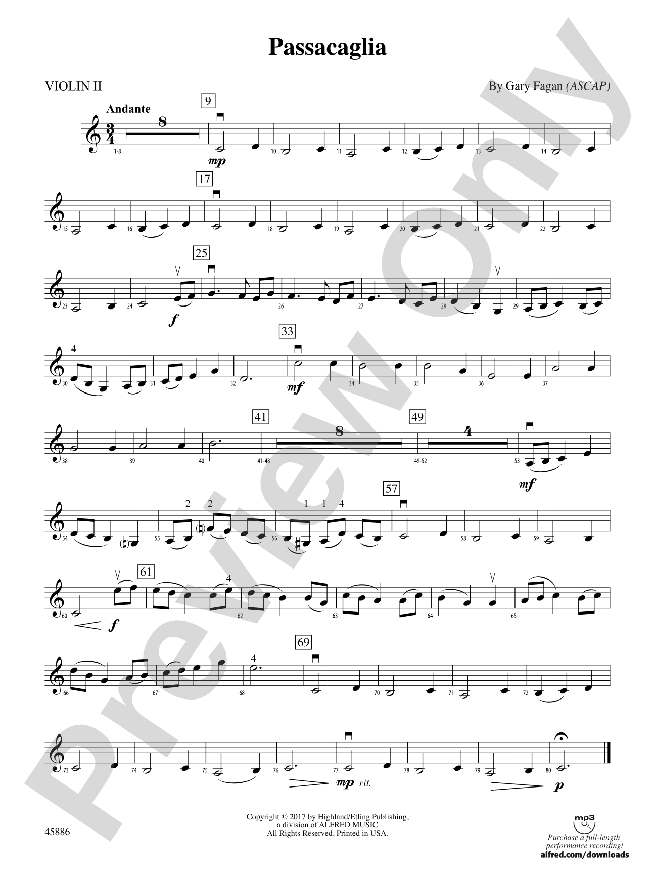 Passacaglia: 2nd Violin