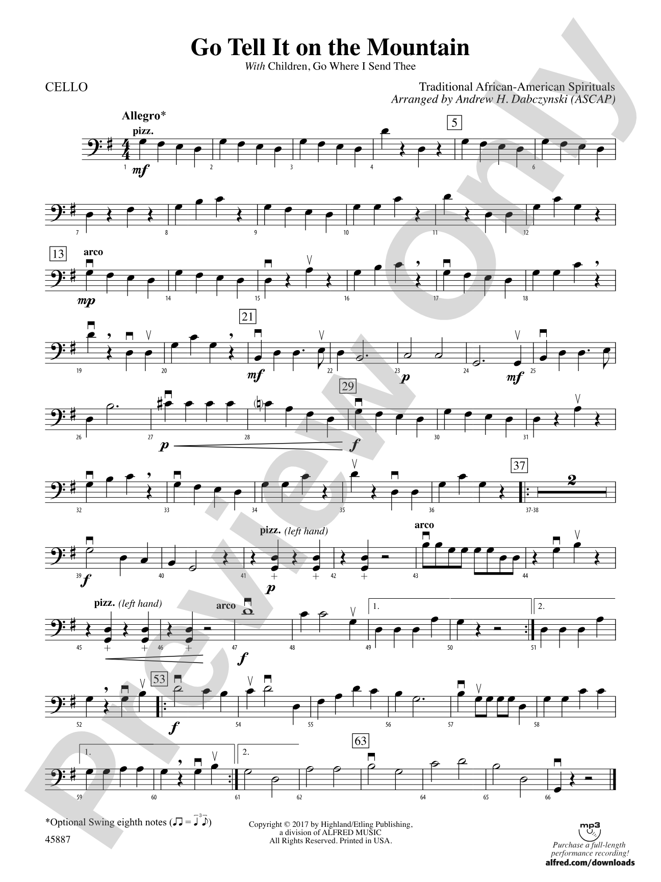 Go Tell It on the Mountain: Cello