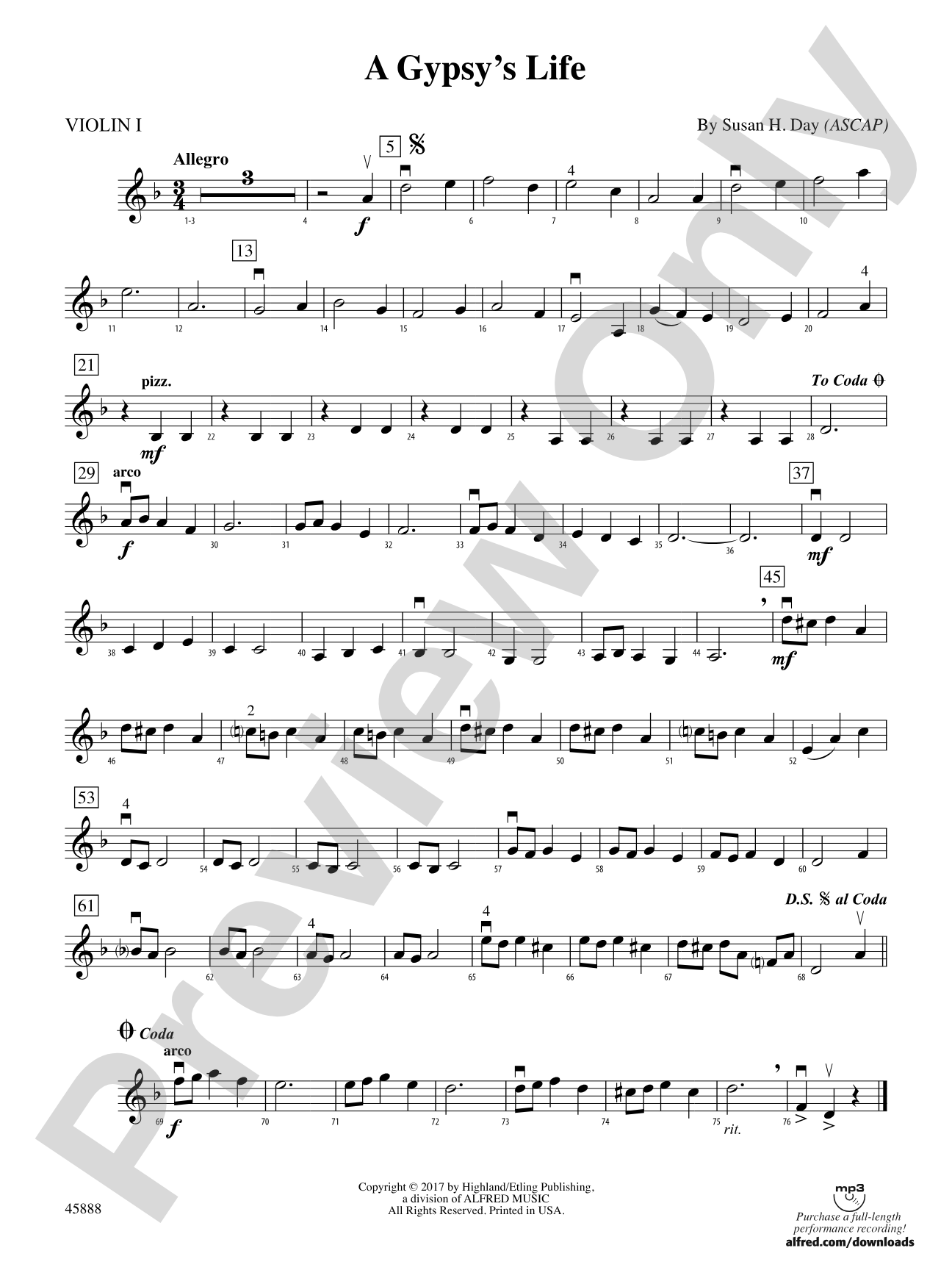 A Gypsy's Life: 1st Violin