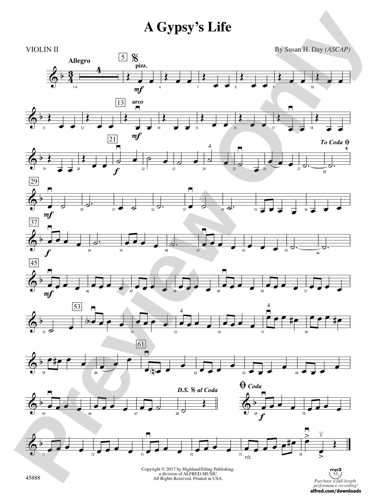 A Gypsy's Life: 2nd Violin