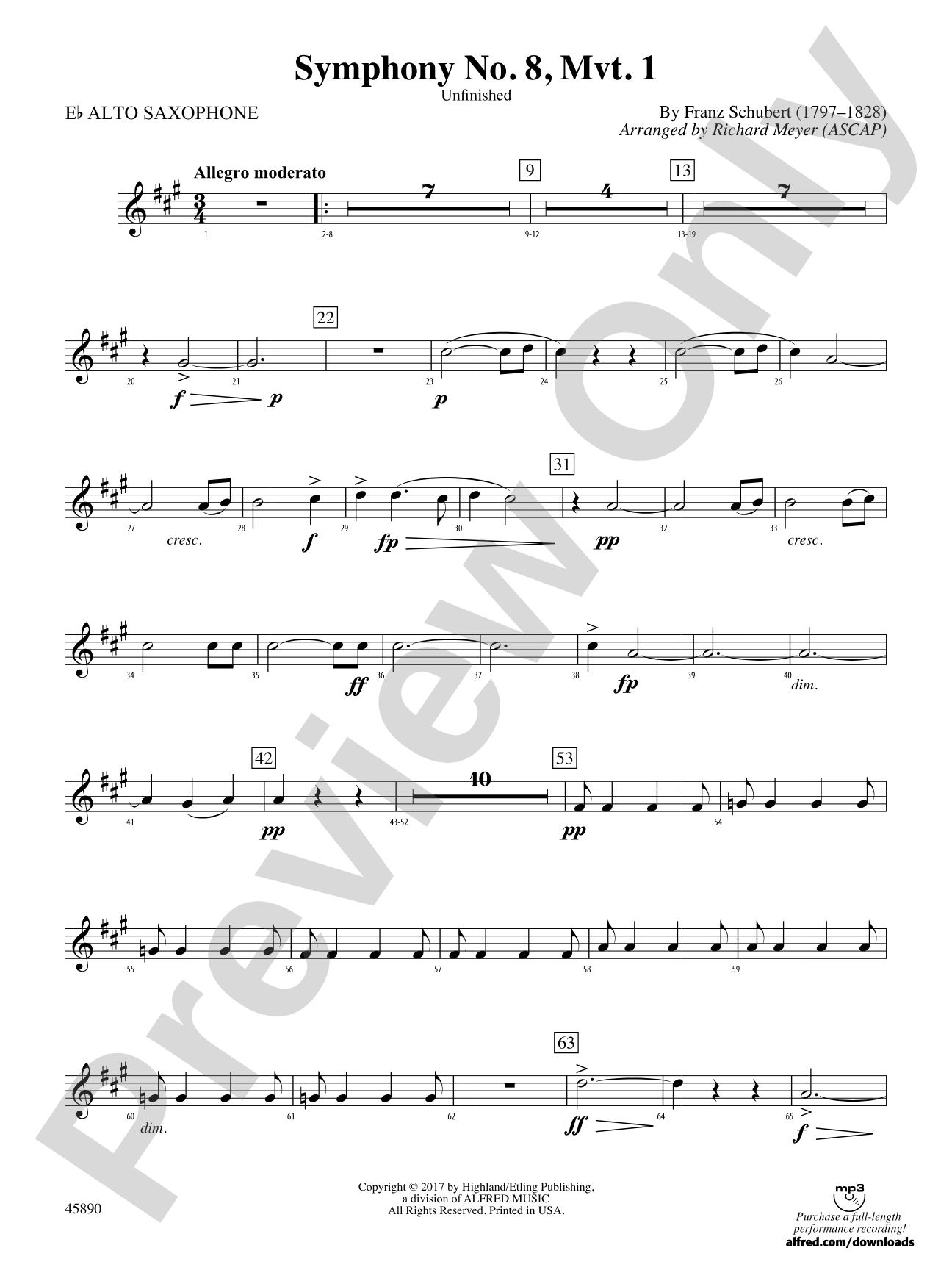 Symphony No. 8, Mvt. 1: E-flat Alto Saxophone