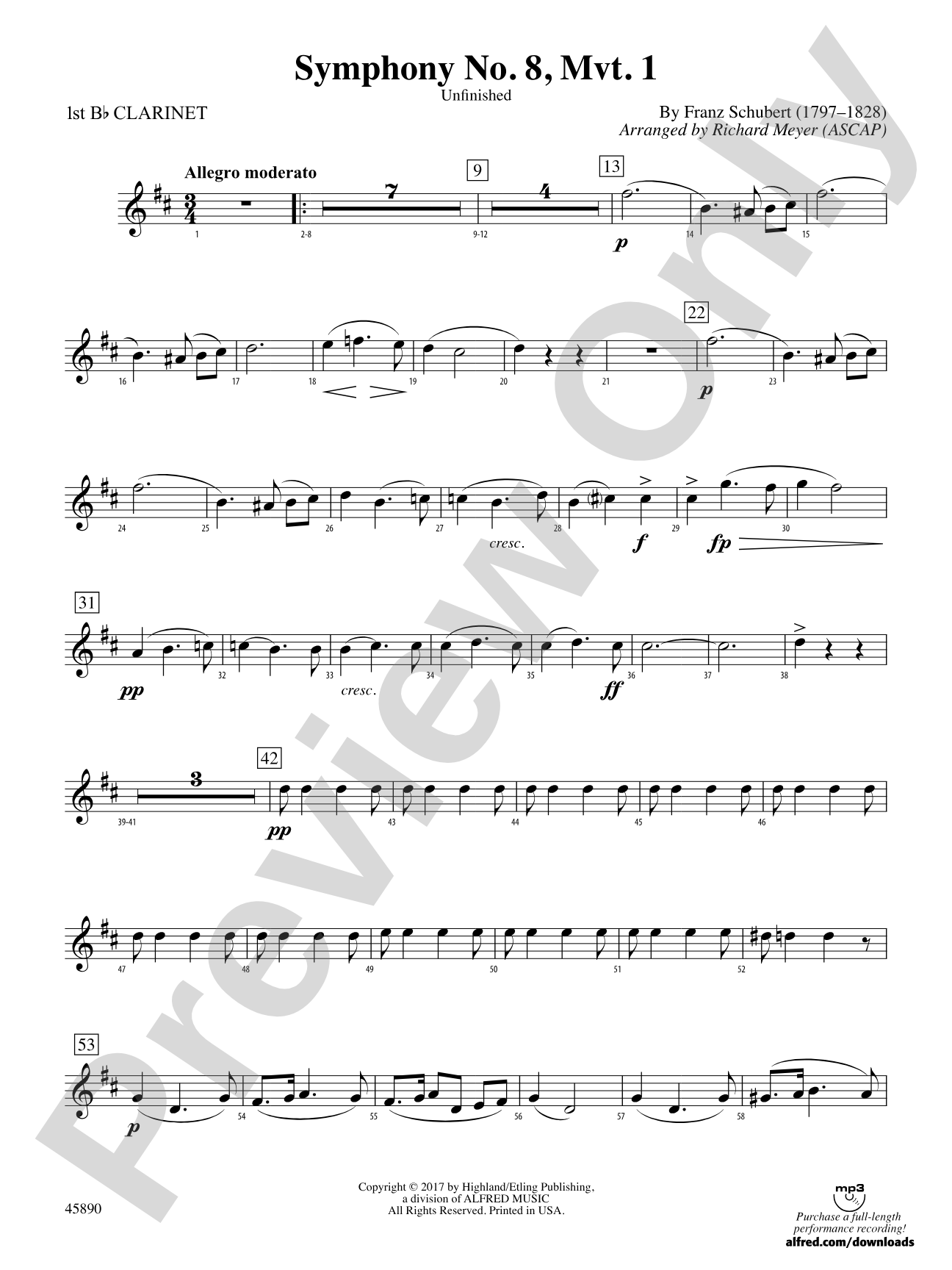 Symphony No. 8, Mvt. 1: 1st B-flat Clarinet