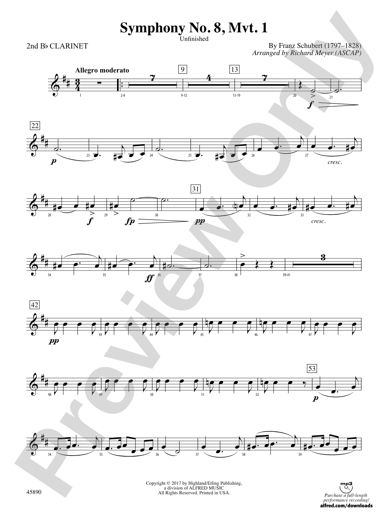 Symphony No. 8, Mvt. 1: 2nd B-flat Clarinet