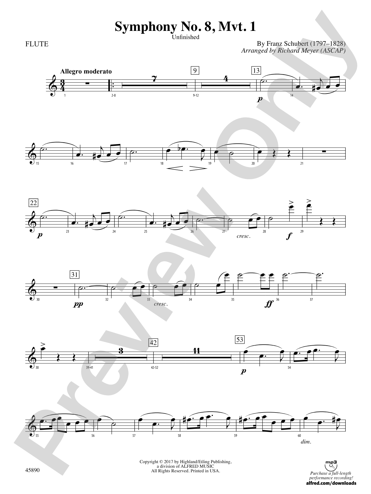 Symphony No. 8, Mvt. 1: Flute