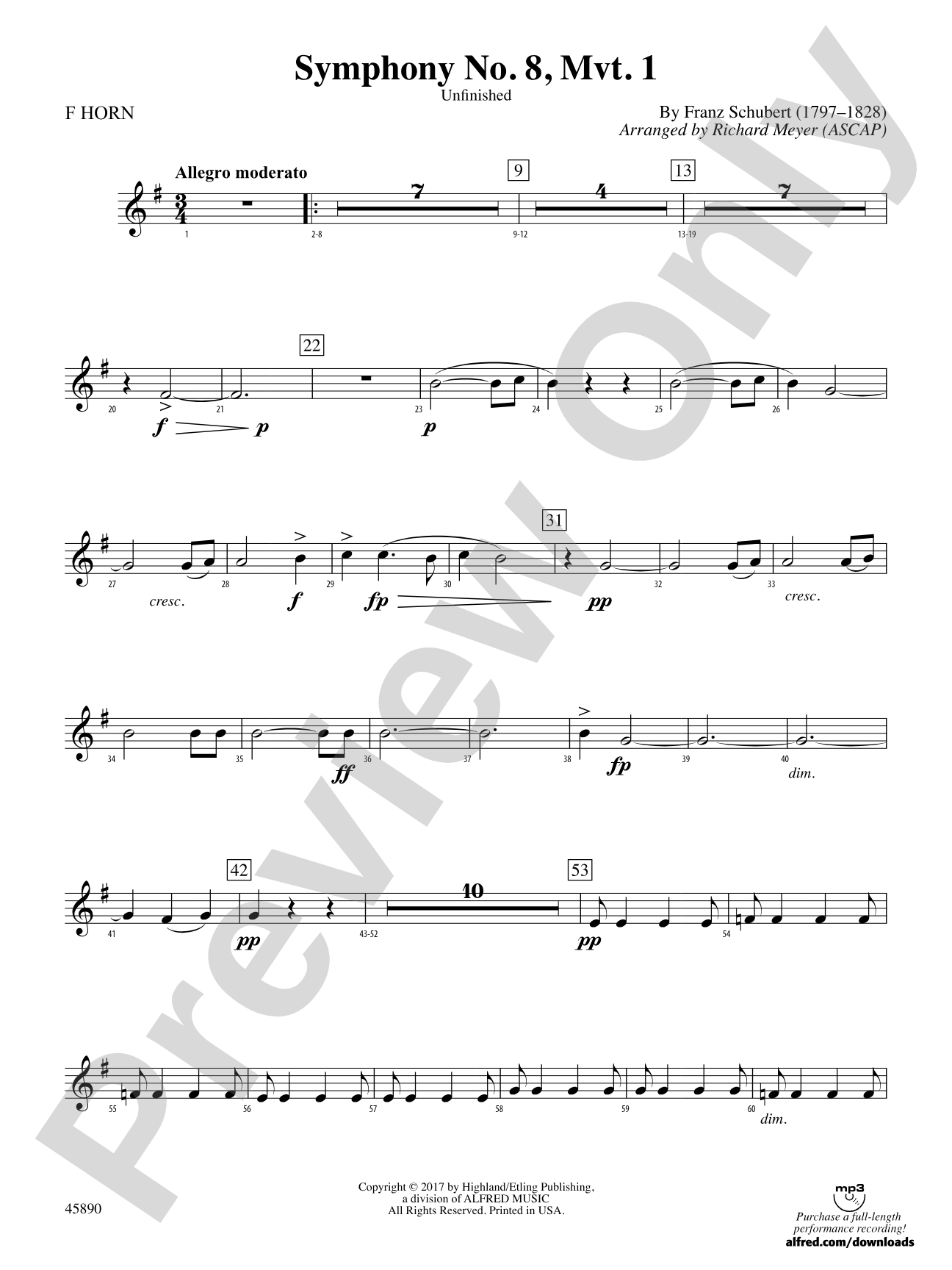 Symphony No. 8, Mvt. 1: 1st F Horn