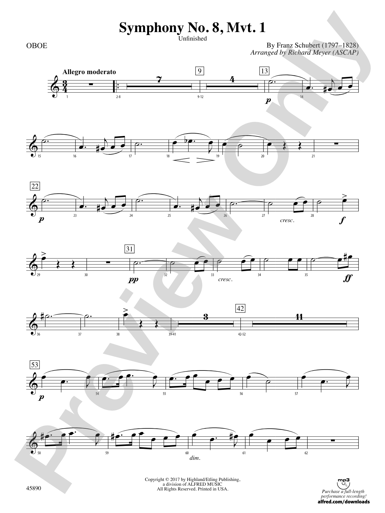 Symphony No. 8, Mvt. 1: Oboe