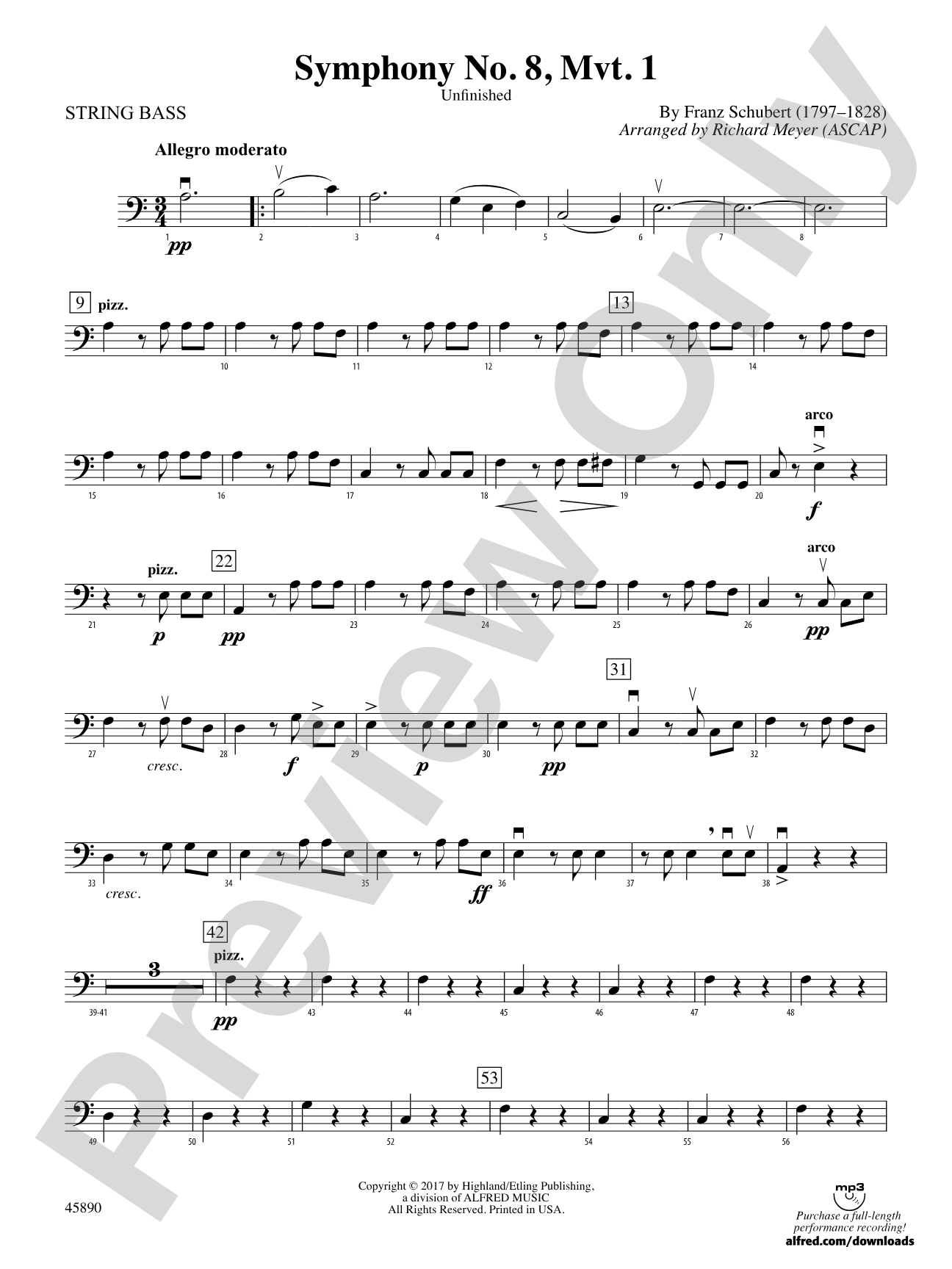 Symphony No. 8, Mvt. 1: String Bass