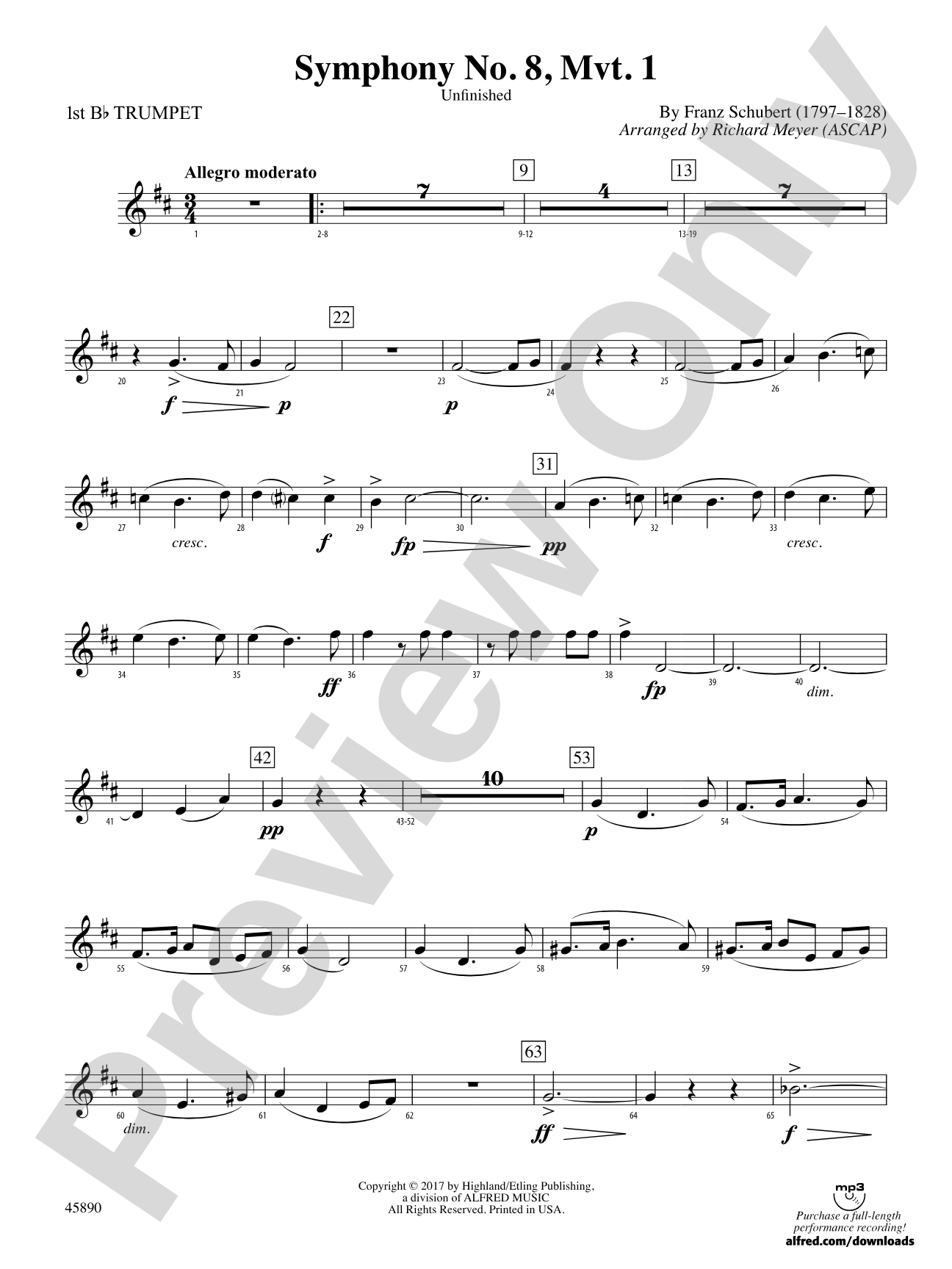 Symphony No. 8, Mvt. 1: 1st B-flat Trumpet