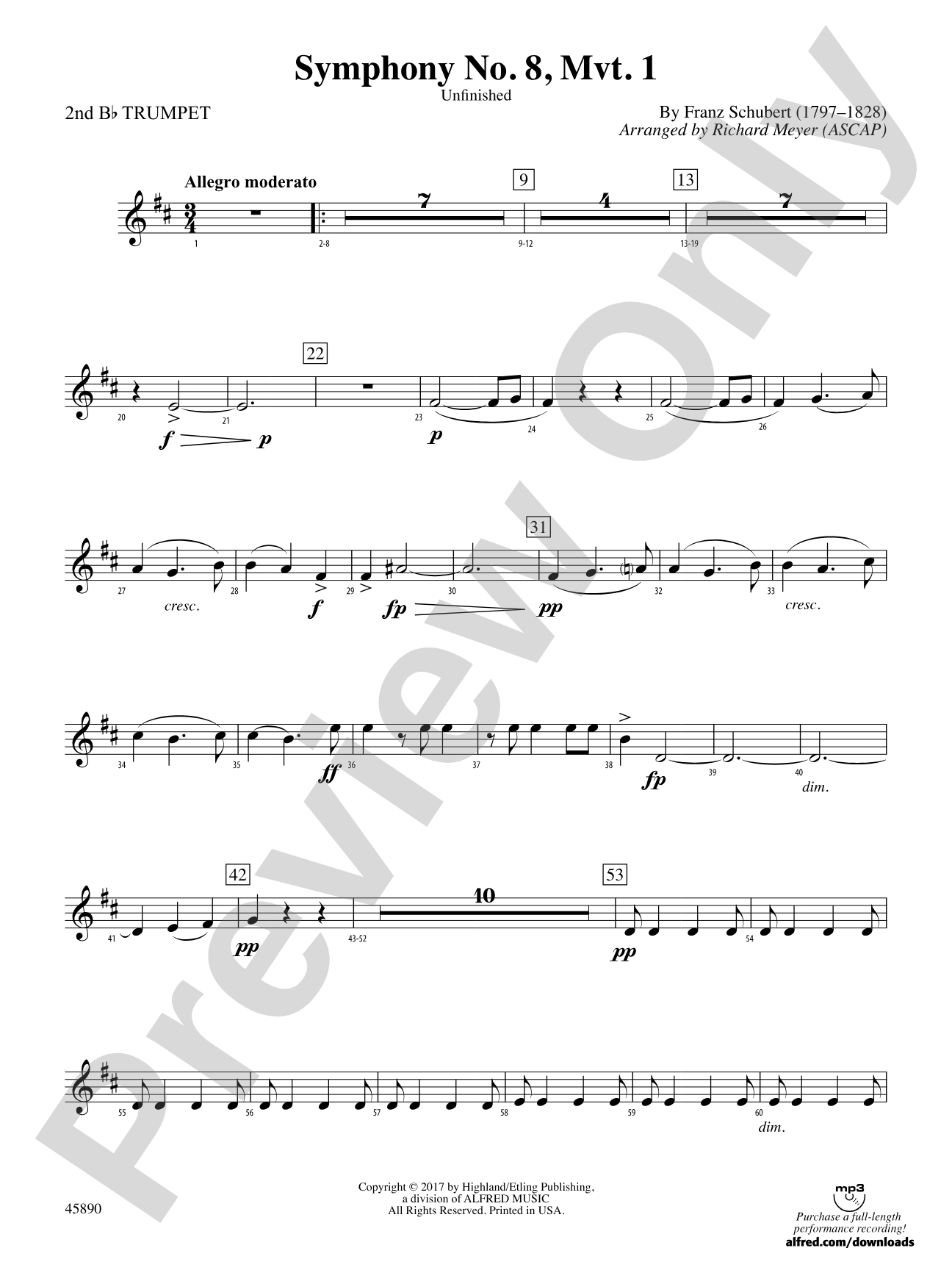 Symphony No. 8, Mvt. 1: 2nd B-flat Trumpet