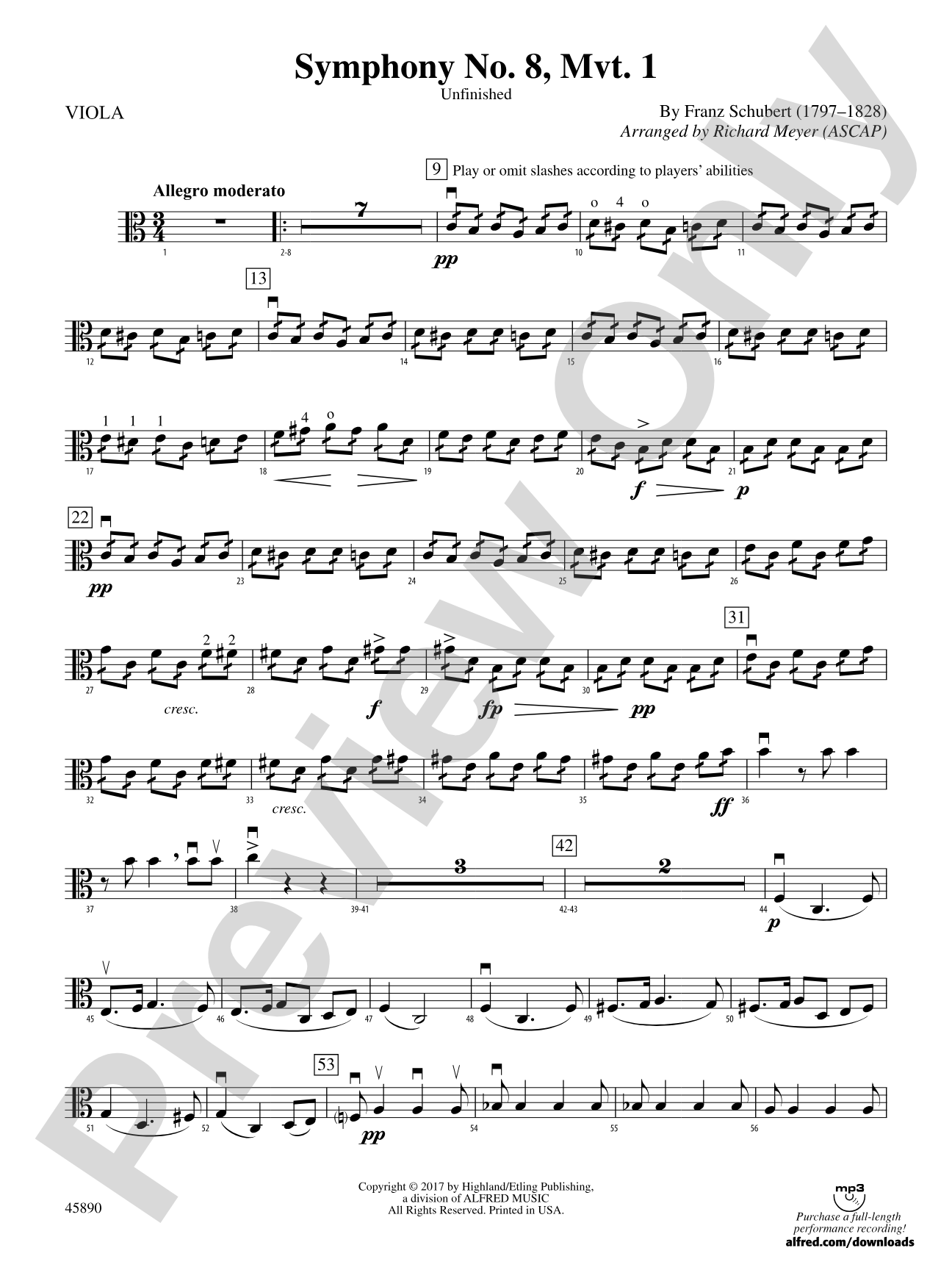 Symphony No. 8, Mvt. 1: Viola