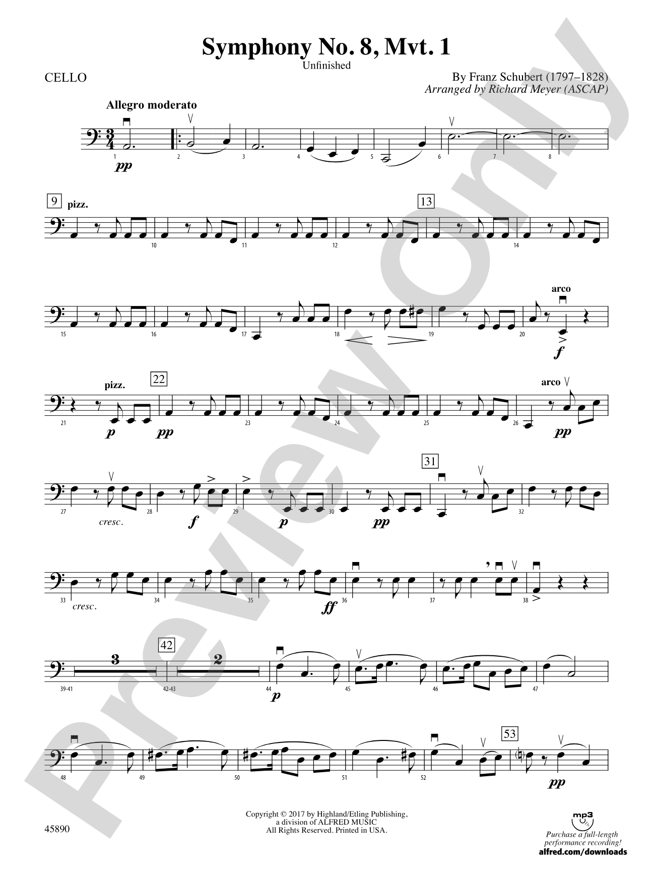 Symphony No. 8, Mvt. 1: Cello