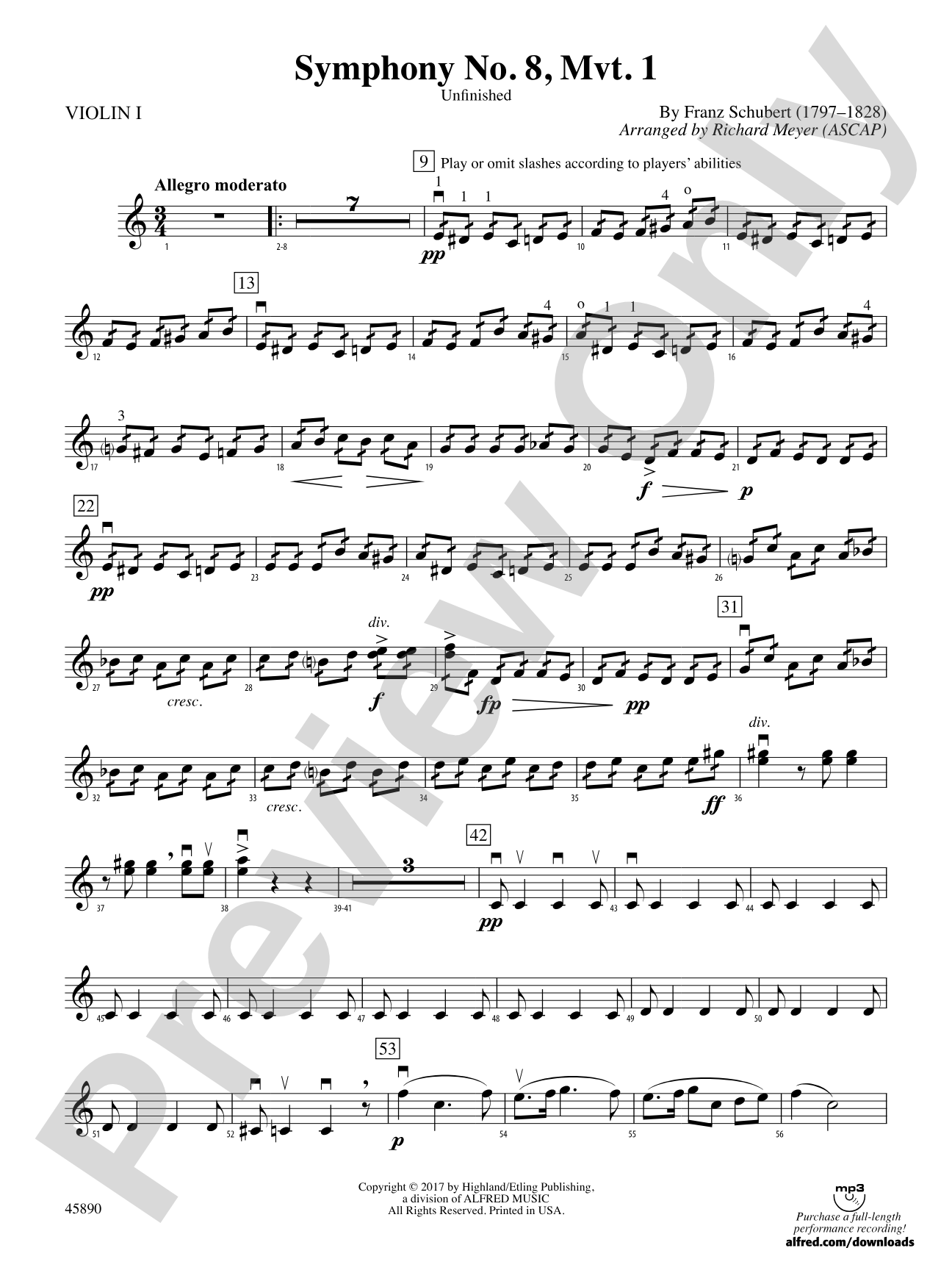 Symphony No. 8, Mvt. 1: 1st Violin