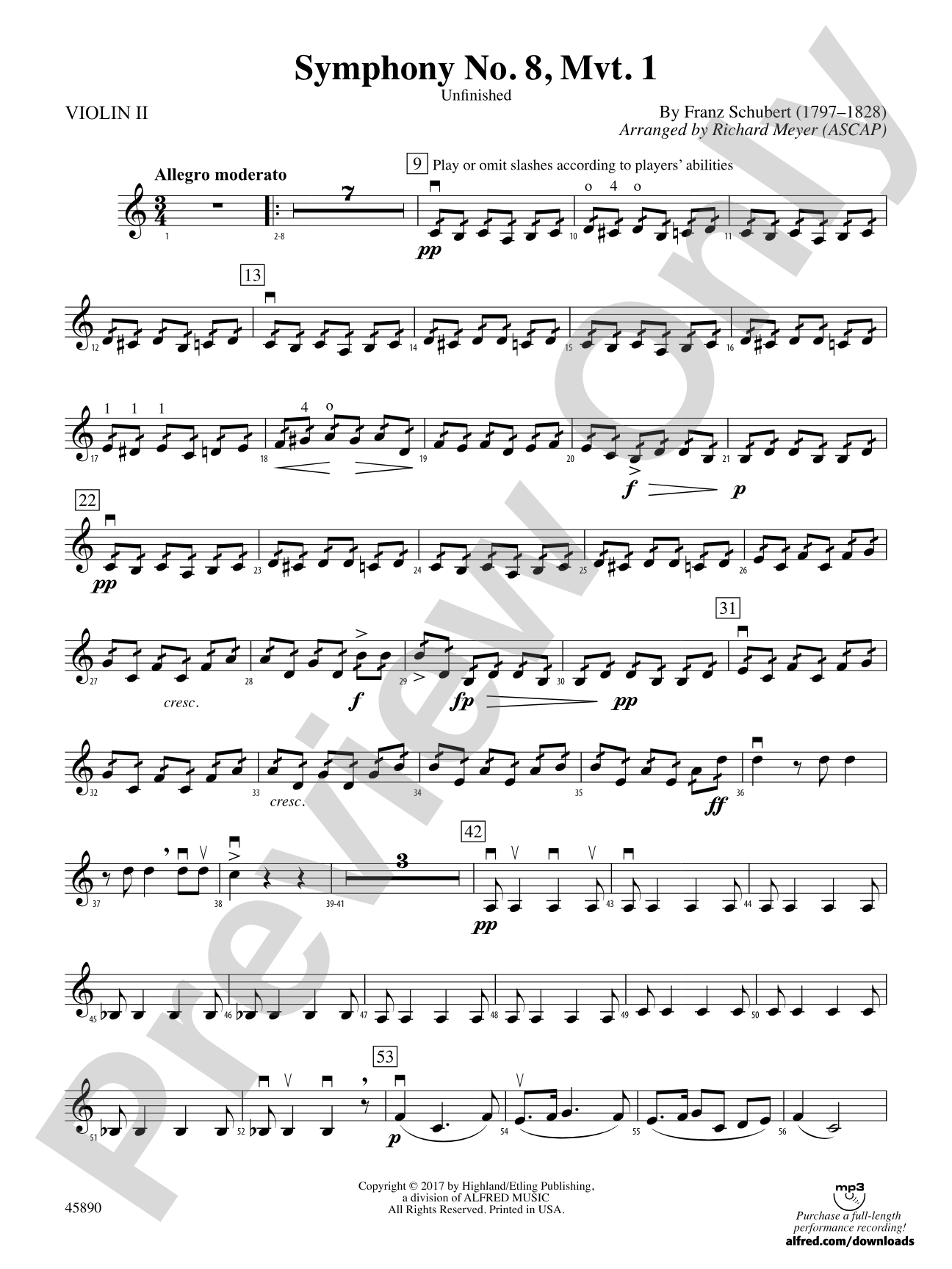 Symphony No. 8, Mvt. 1: 2nd Violin