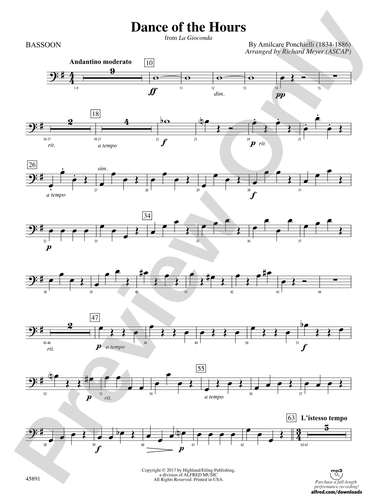 Dance of the Hours: Bassoon