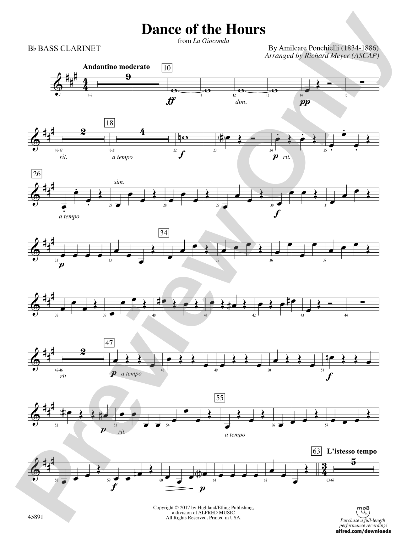 Dance of the Hours: B-flat Bass Clarinet