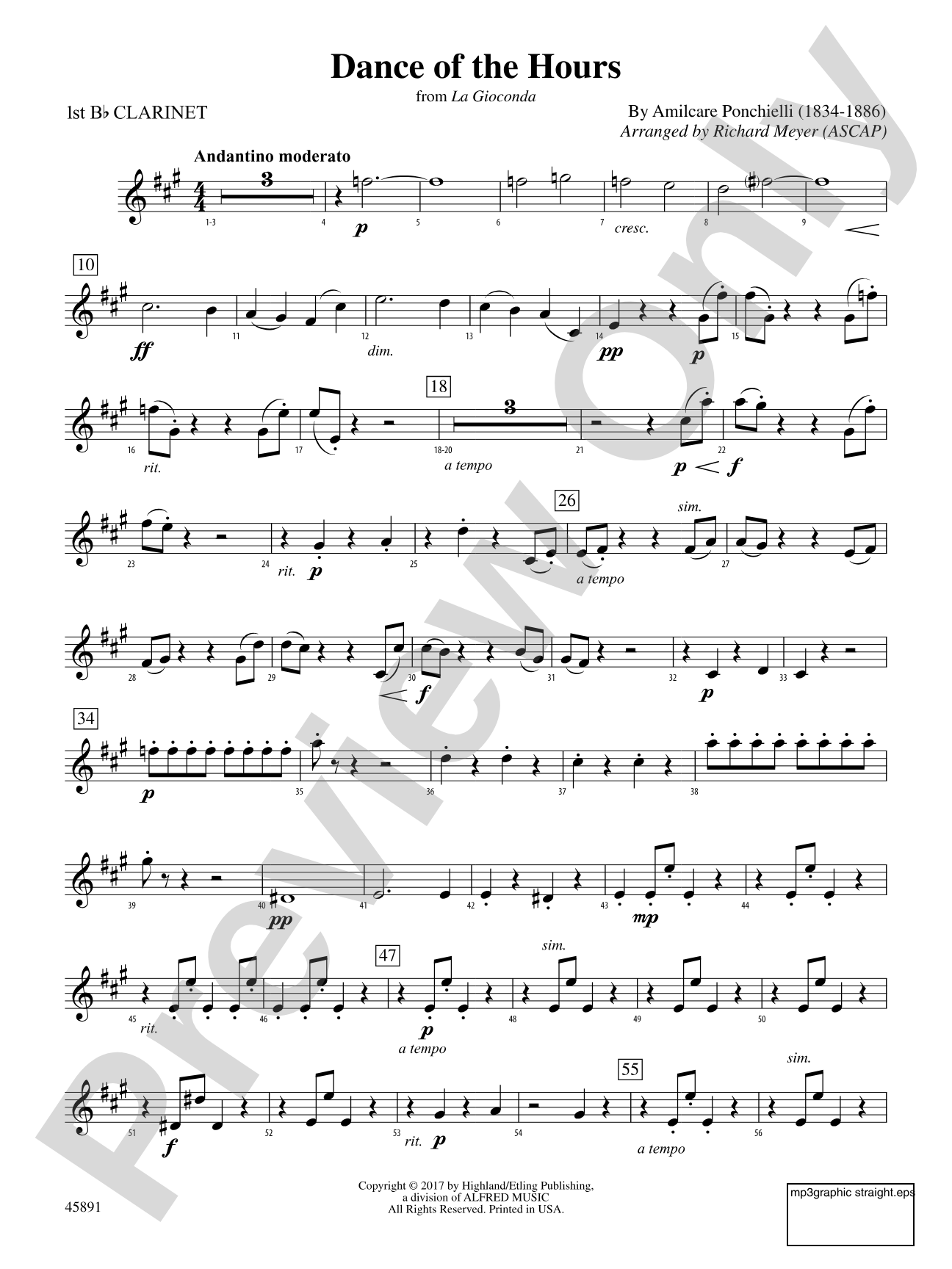 Dance of the Hours: 1st B-flat Clarinet