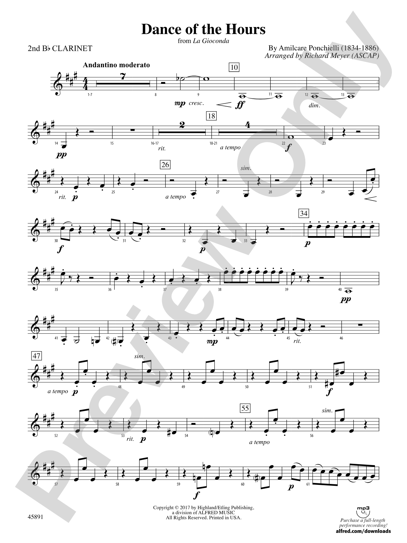 Dance of the Hours: 2nd B-flat Clarinet