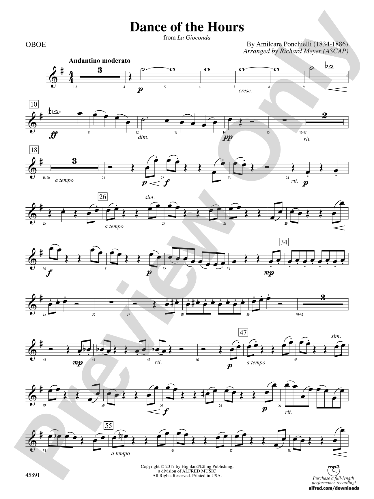 Dance of the Hours: Oboe