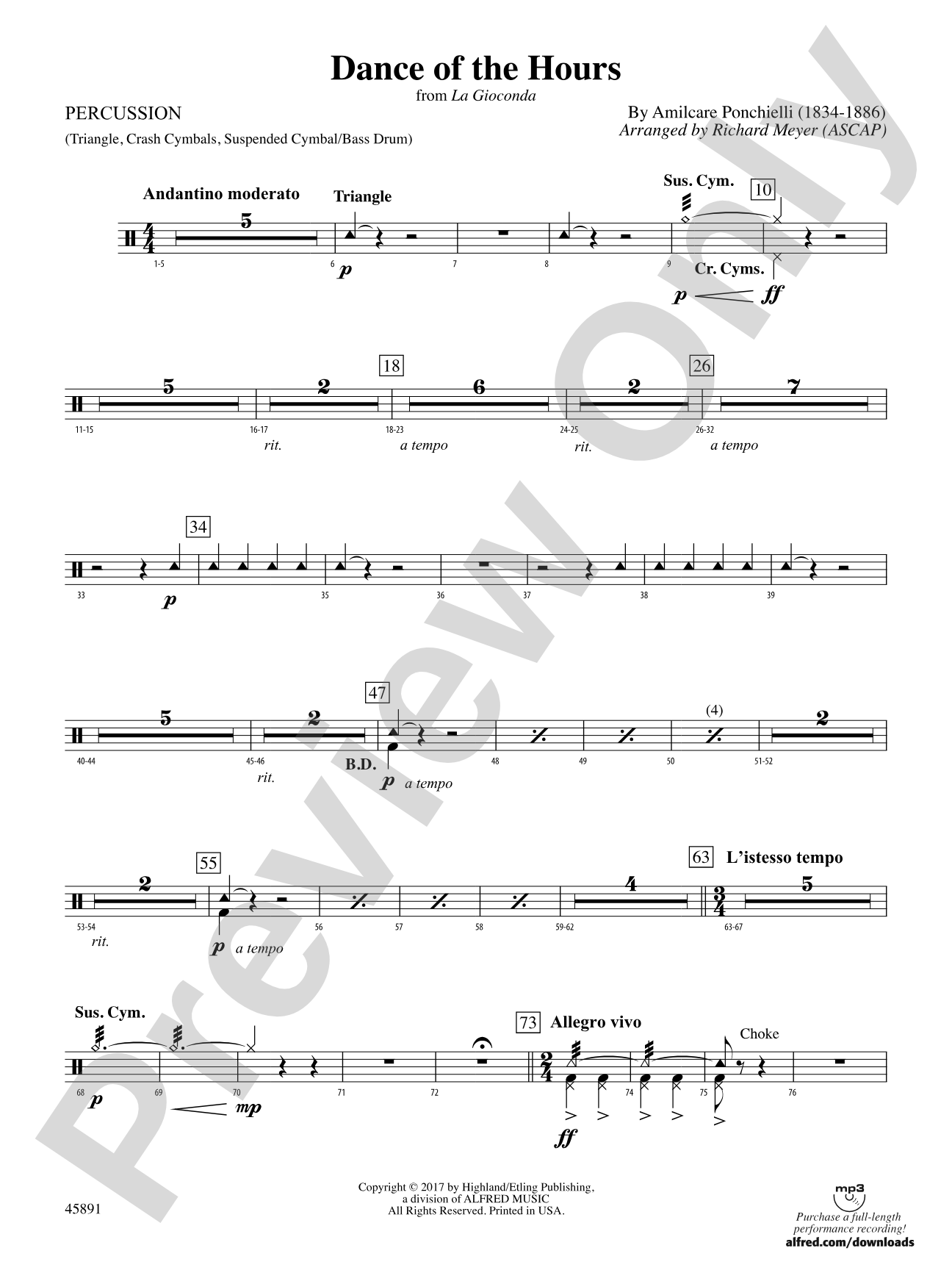 Dance of the Hours: 1st Percussion