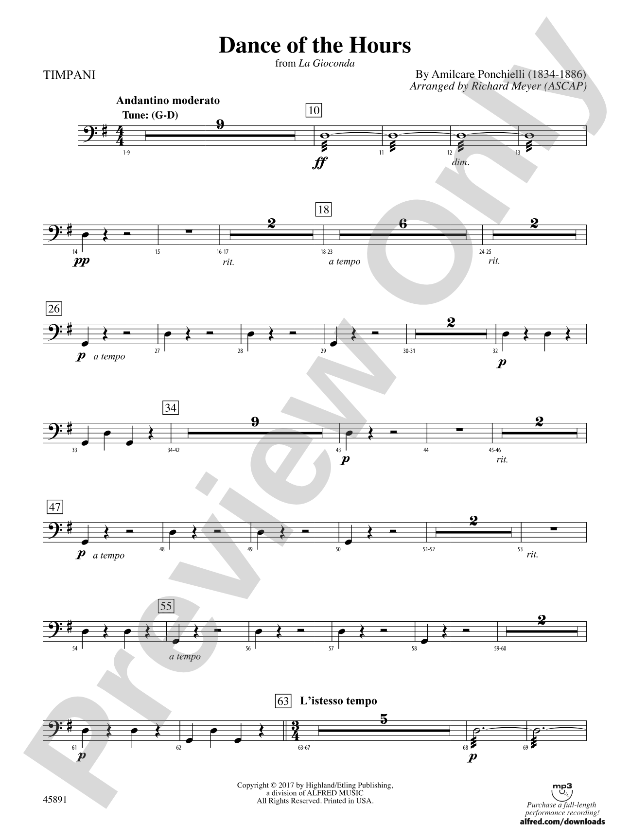 Dance of the Hours: Timpani