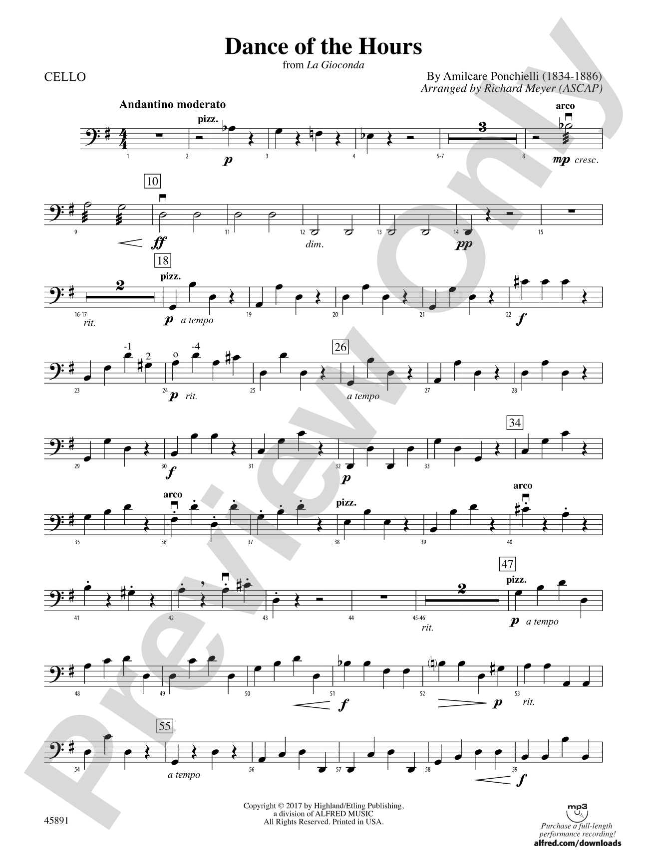 Dance of the Hours: Cello