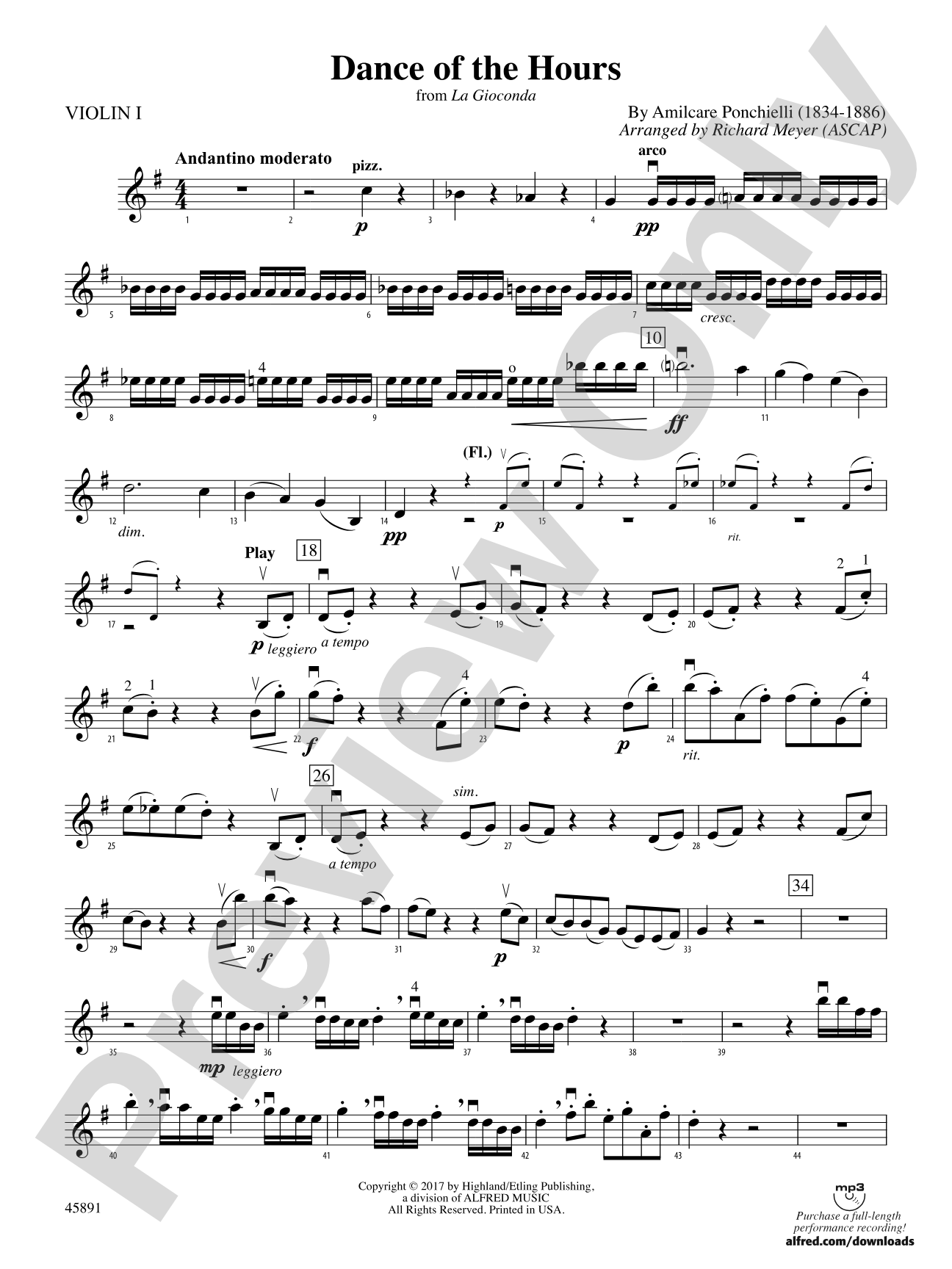 Dance of the Hours: 1st Violin