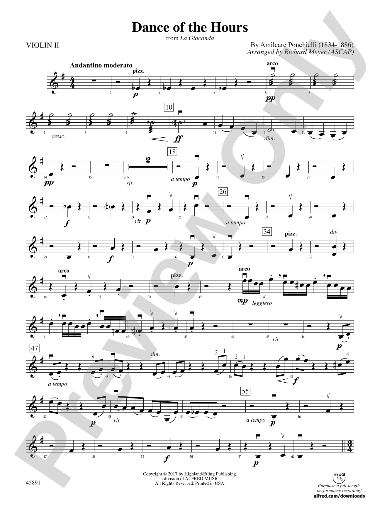 Dance of the Hours: 2nd Violin