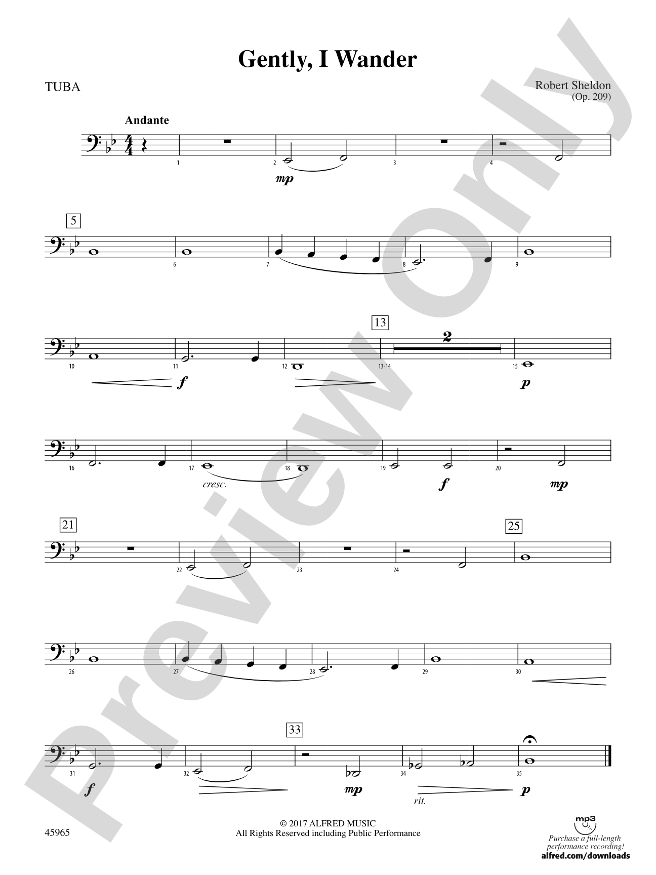 Gently, I Wander: Tuba