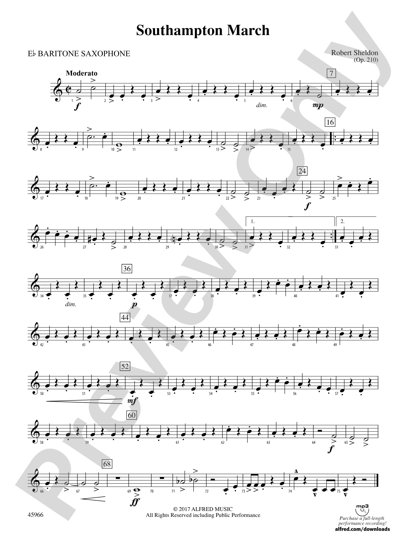 Southampton March: E-flat Baritone Saxophone