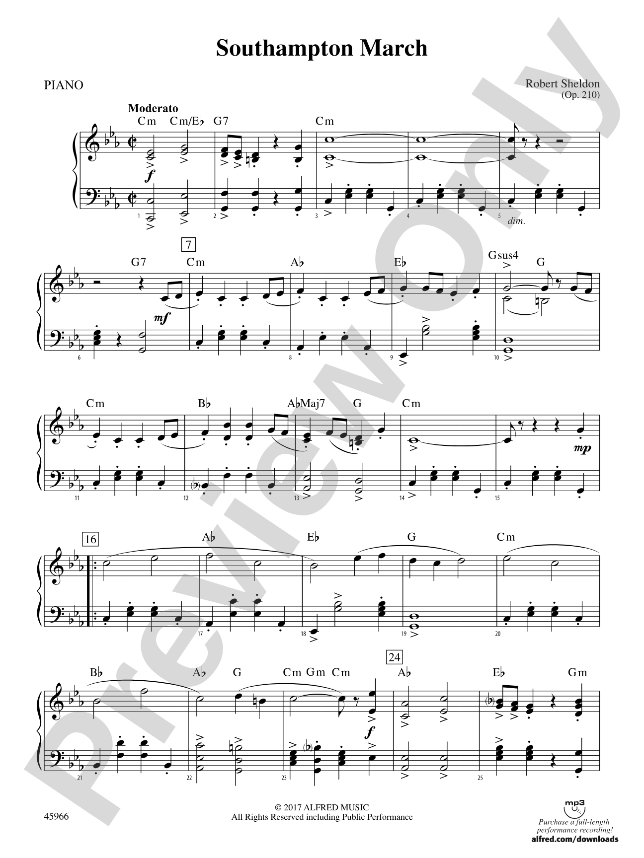 Southampton March: Piano Accompaniment