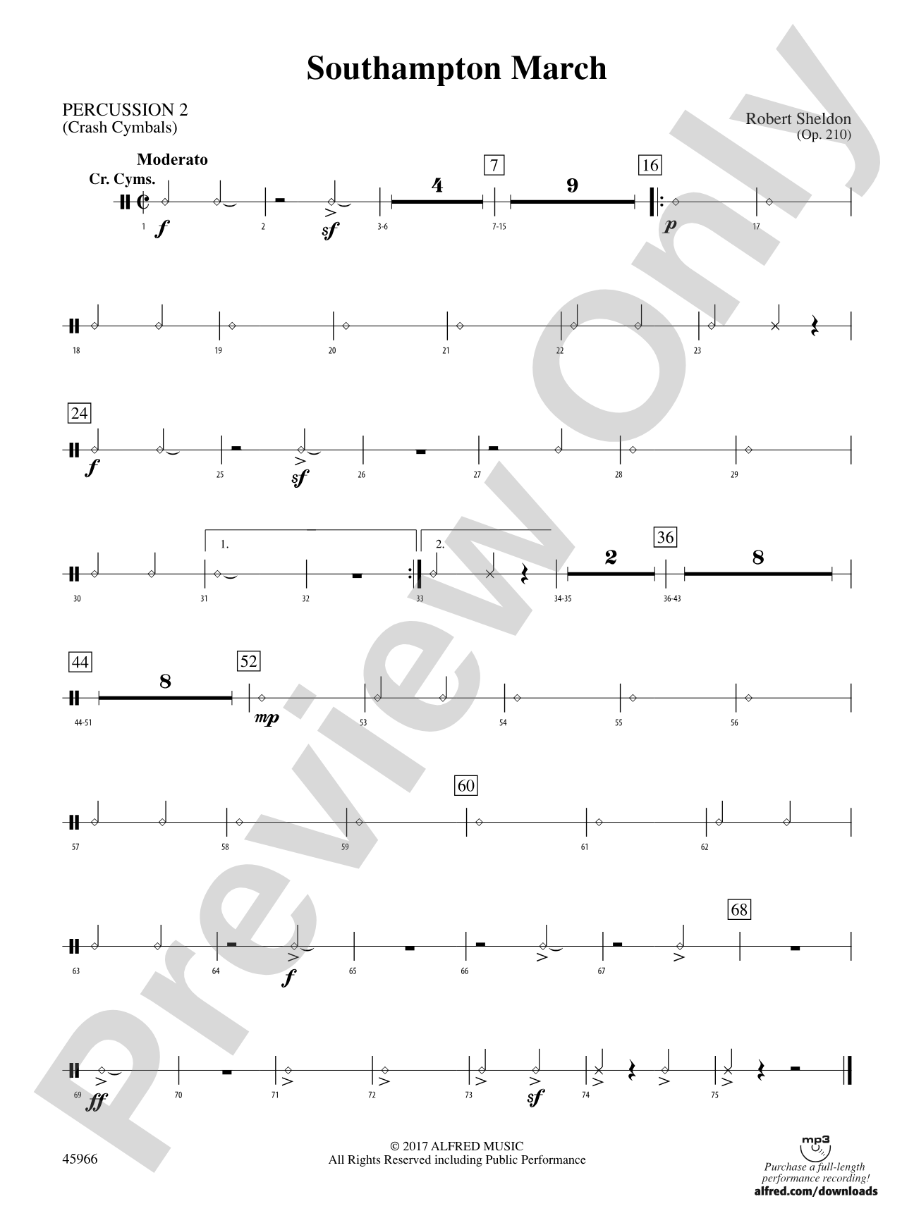 Southampton March: 2nd Percussion